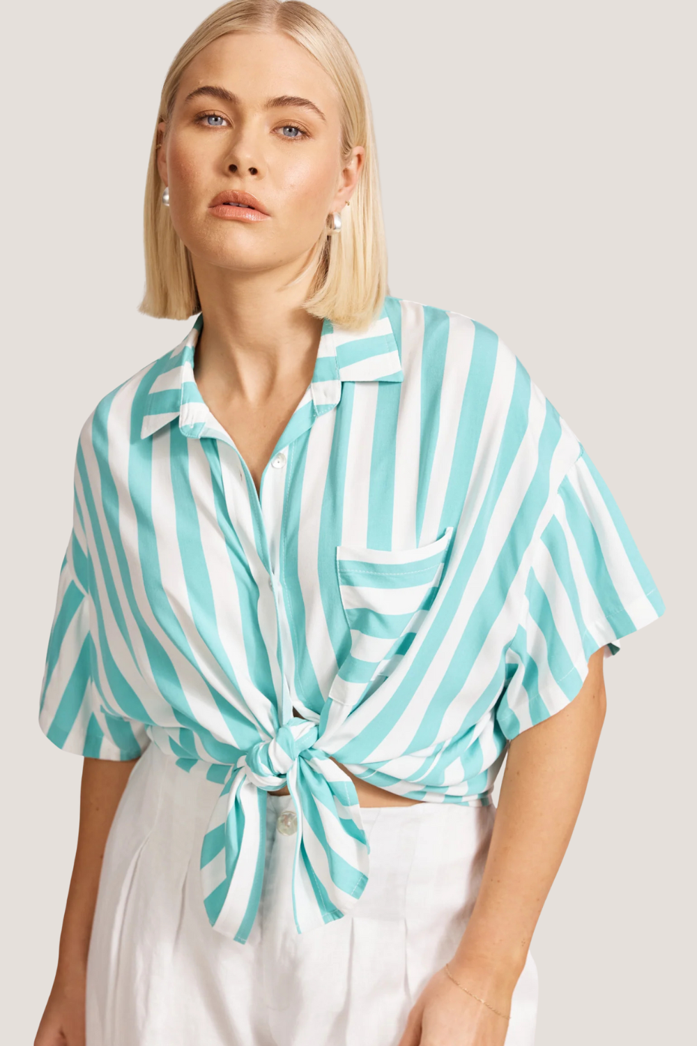 Treville Stripe Shirt | Aqua