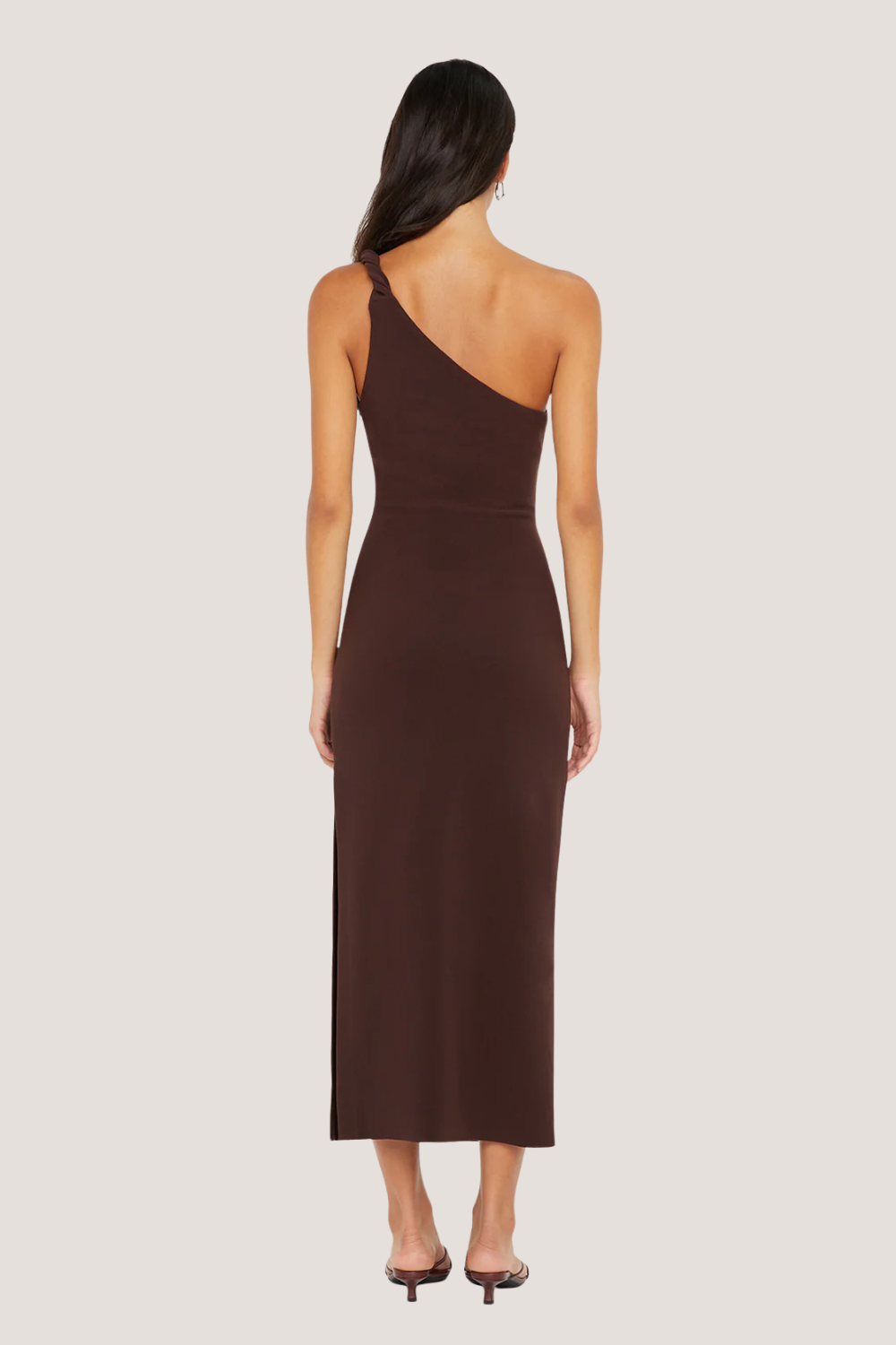Ariven Asym Midi Dress | Dark Chocolate