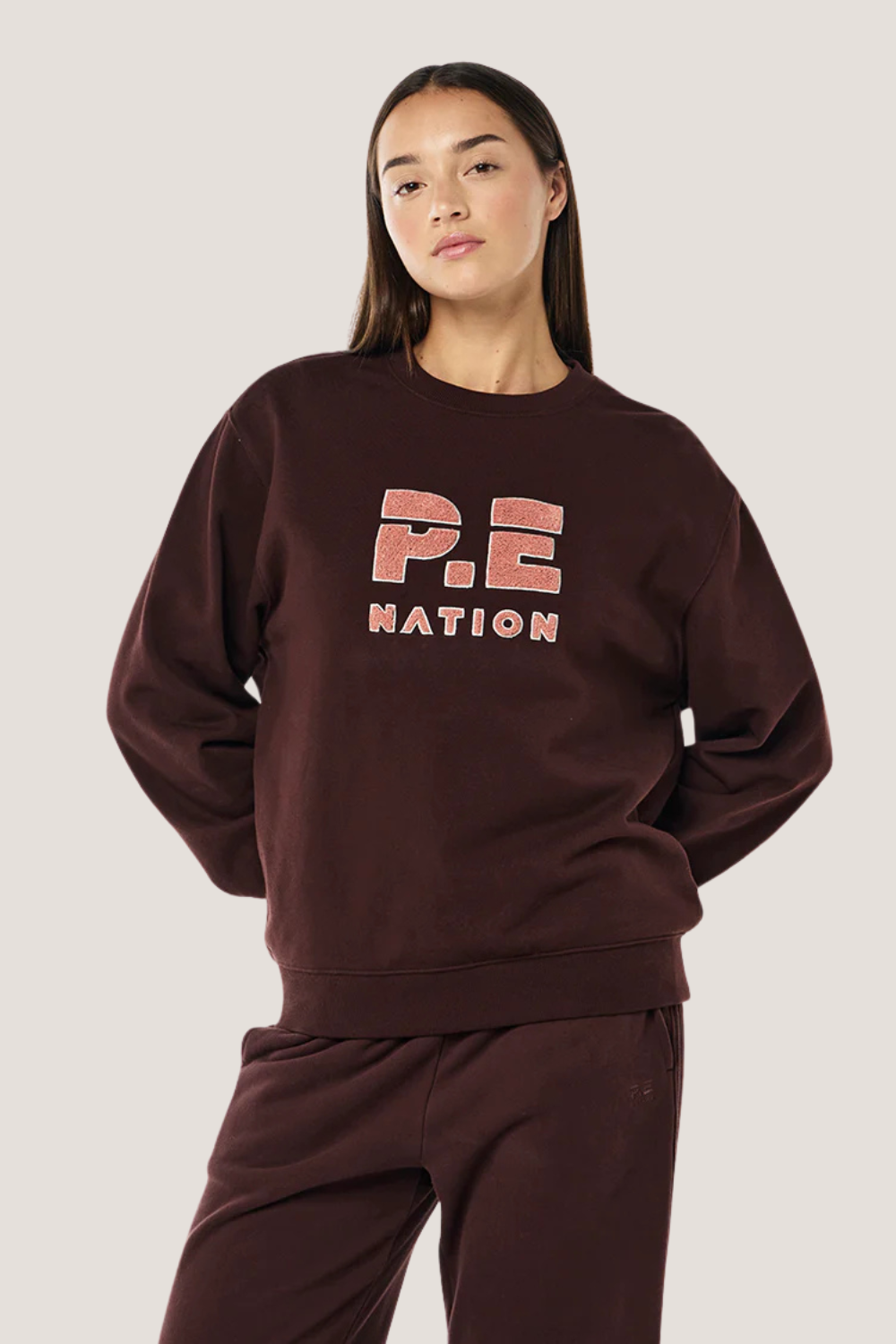 Heads Up Boucle Sweat | Mahogany