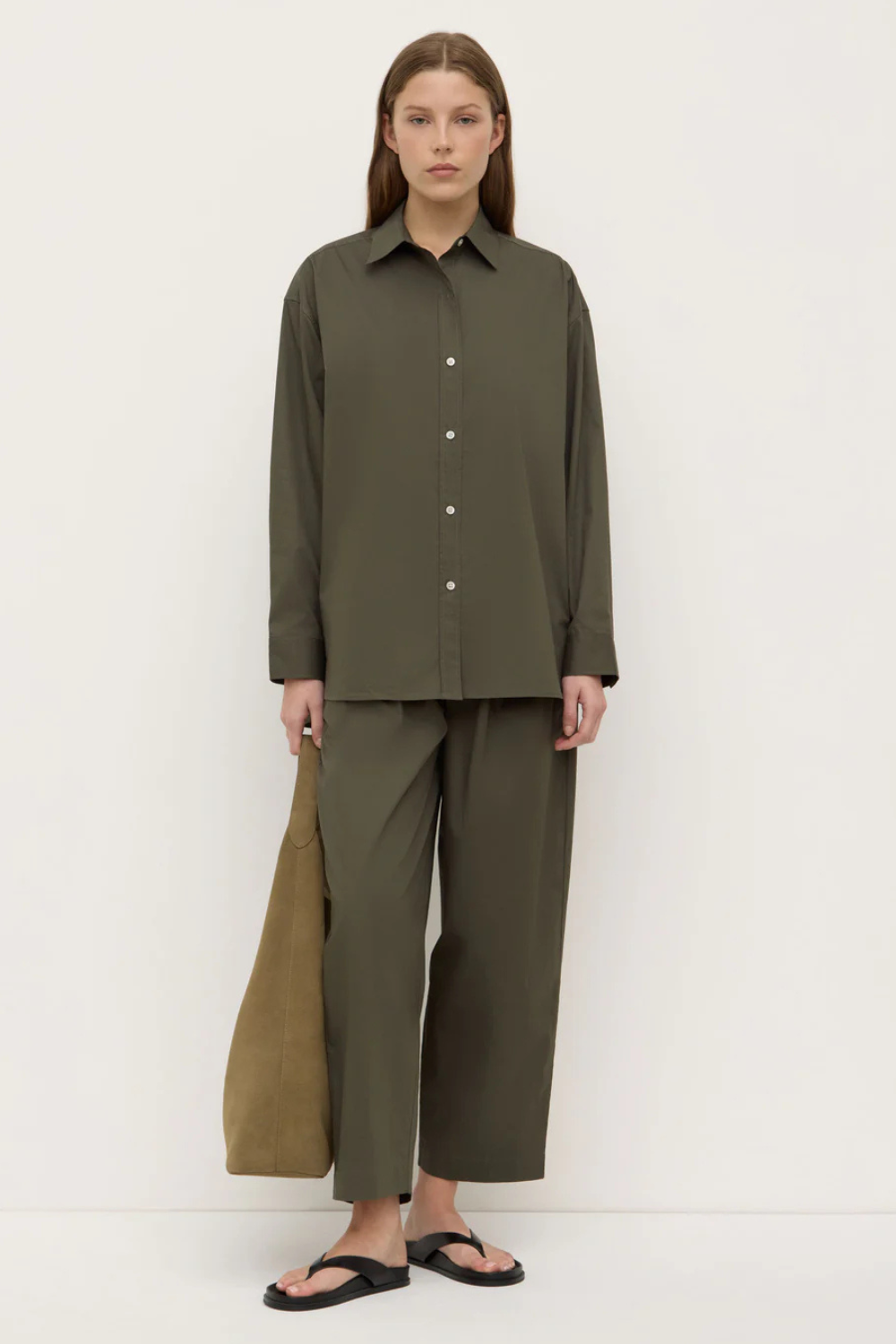 Marigold Poplin Long Sleeve Shirt | Moss