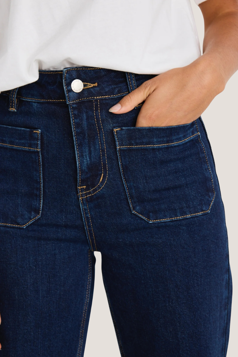 Zoey Indigo Tall High Rise Wide Leg Pocket Jean