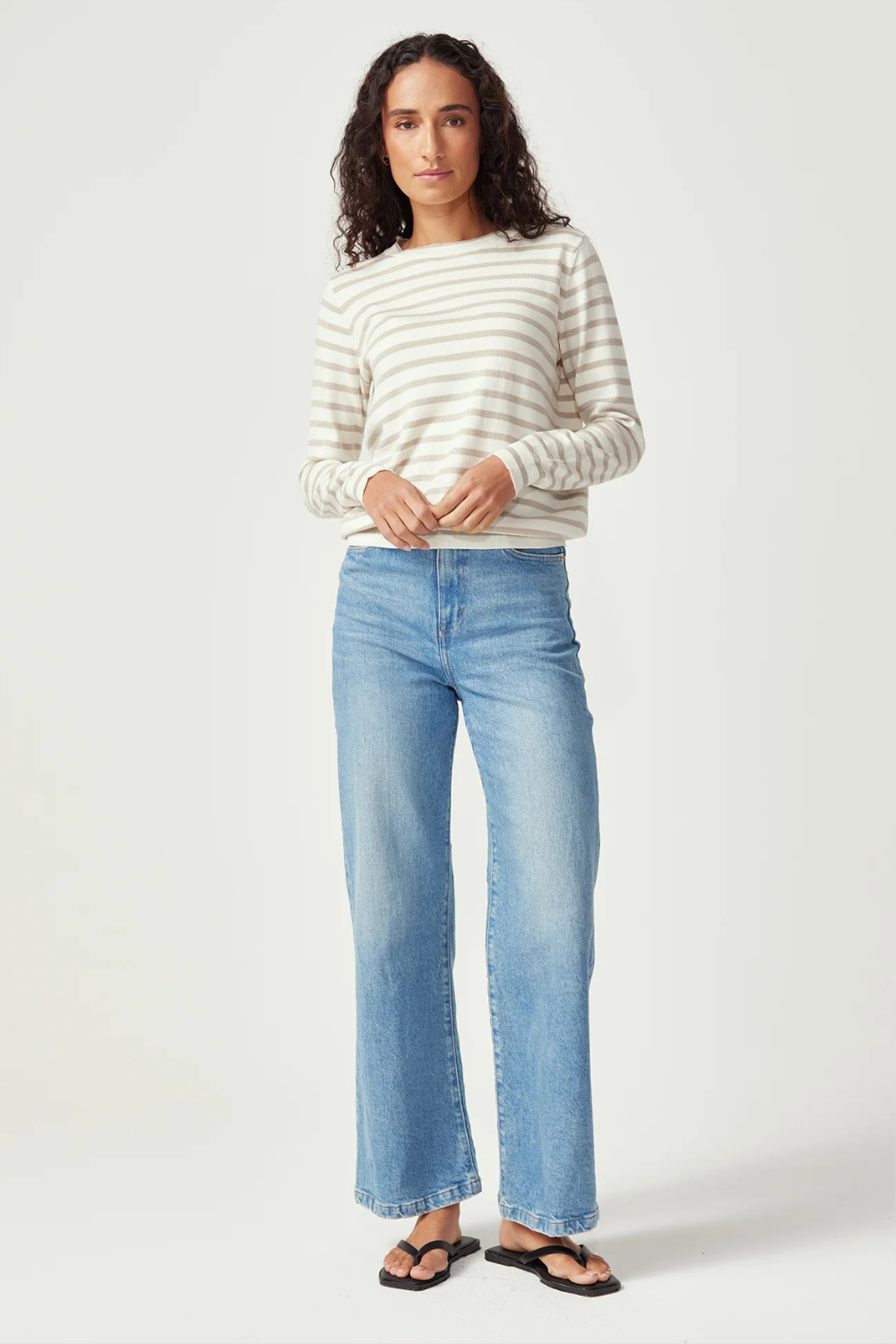 Fountain Sweater | White Linen/Pearl