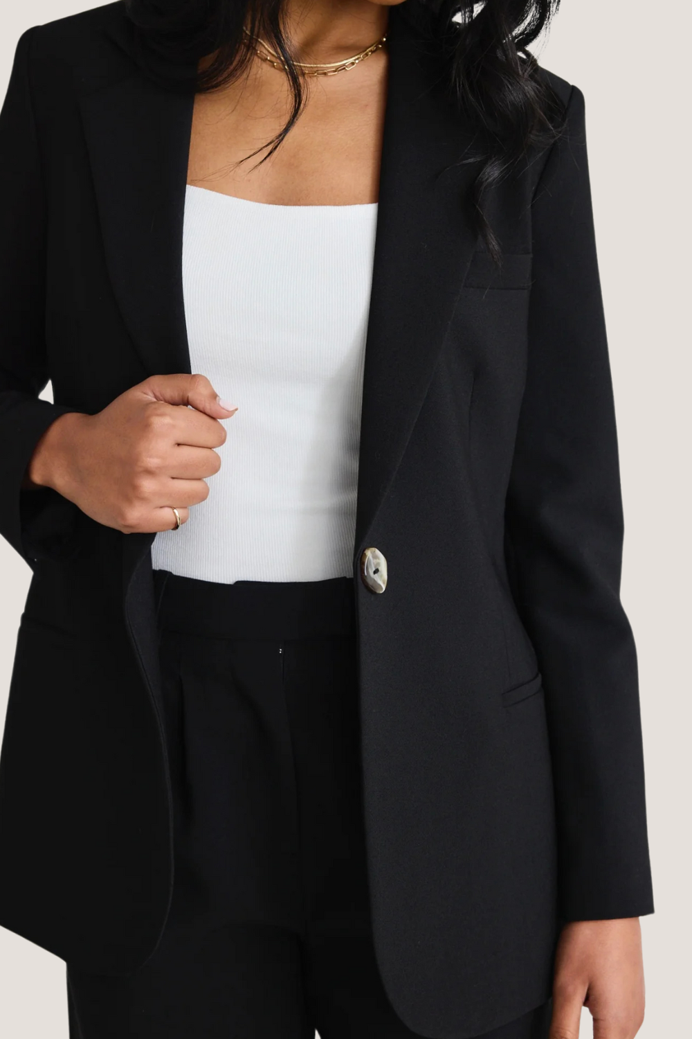 Enough Black Textured Fitted Blazer