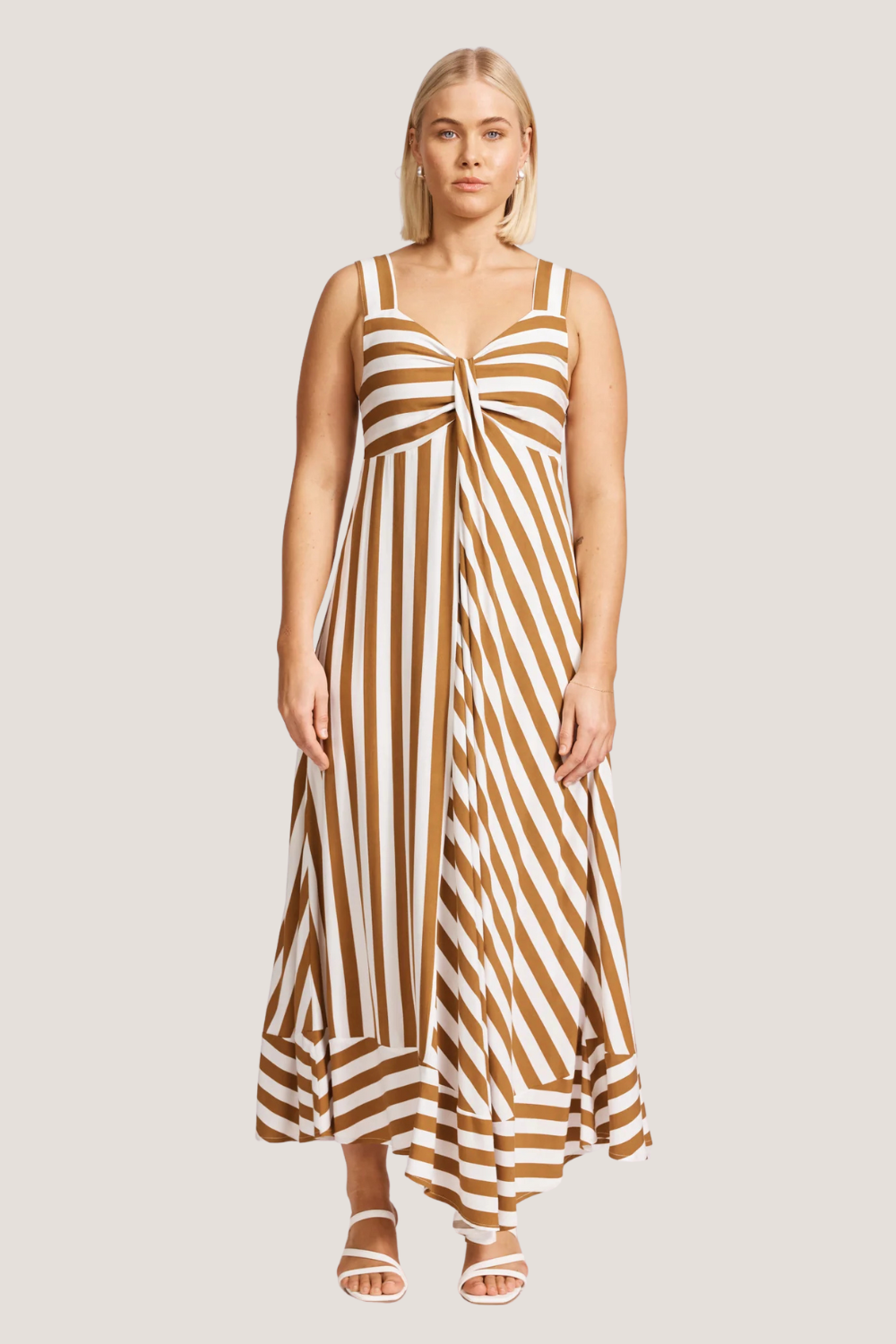 Treville Stripe Tank Maxi Dress | Caramel