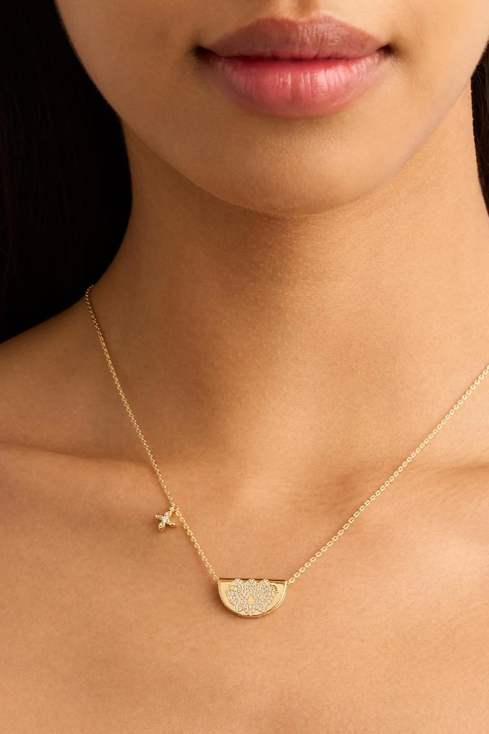 18k Gold Vermeil Live In Light Lotus Necklace