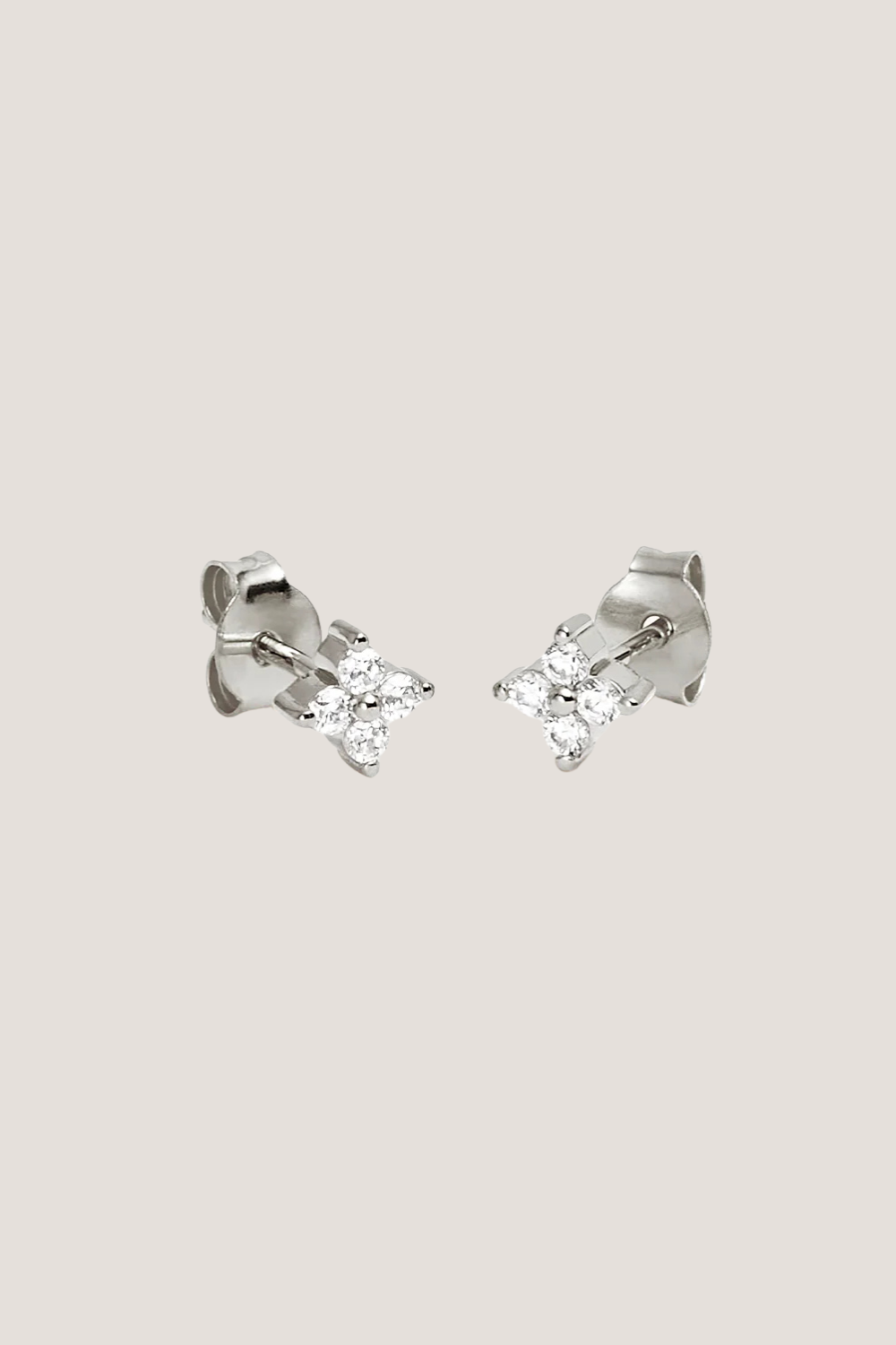 Sterling Silver Crystal Bloom Stud Earrings