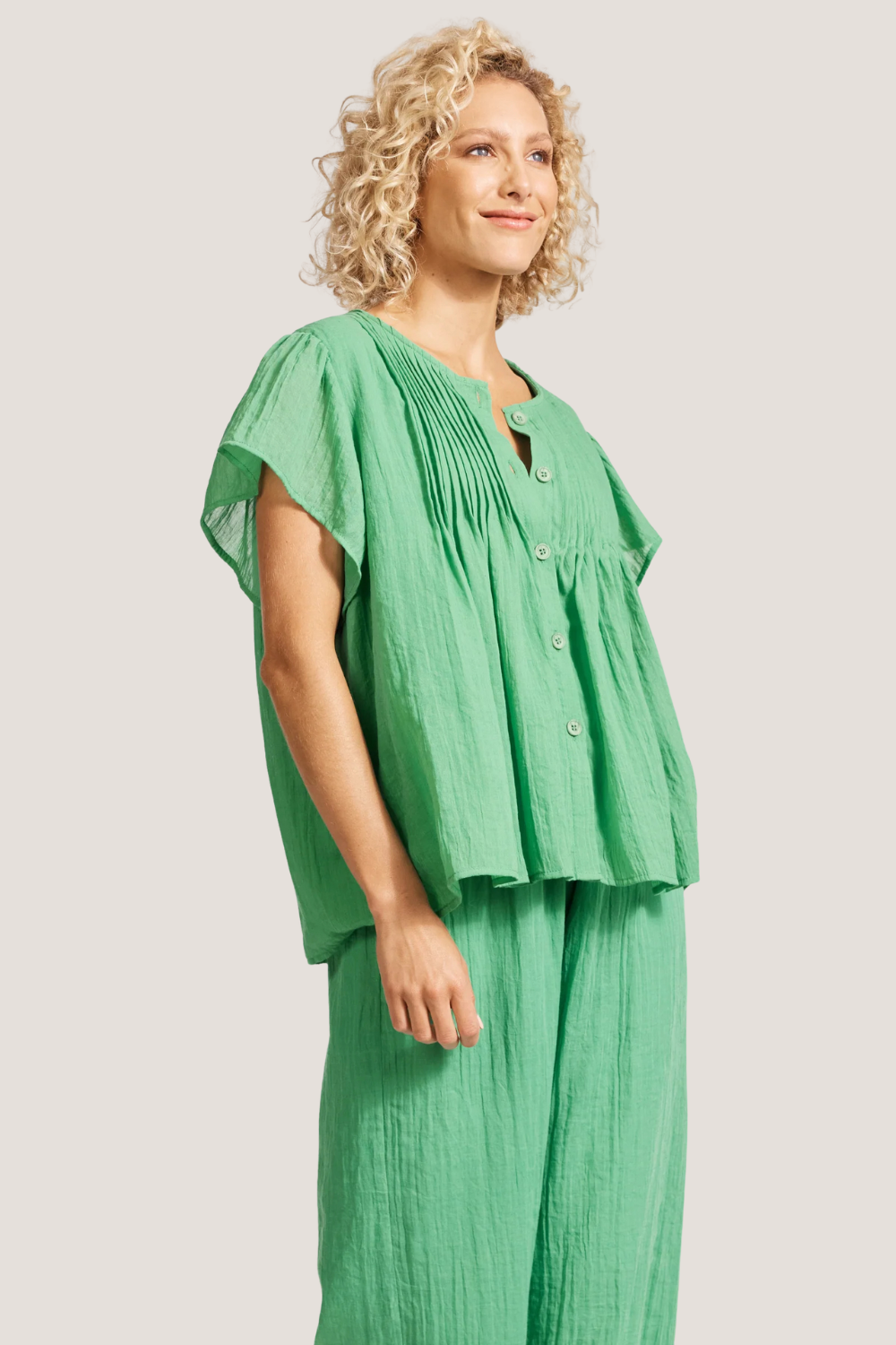 Orsula Button Top | Jade