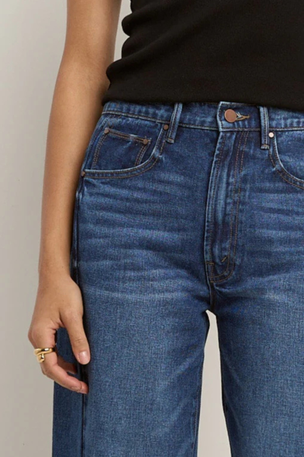 Varsity Deep Blue Forward Seam Barrel Jeans