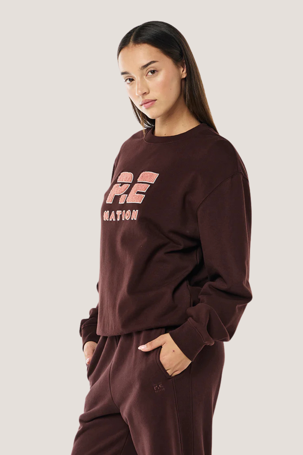 Heads Up Boucle Sweat | Mahogany