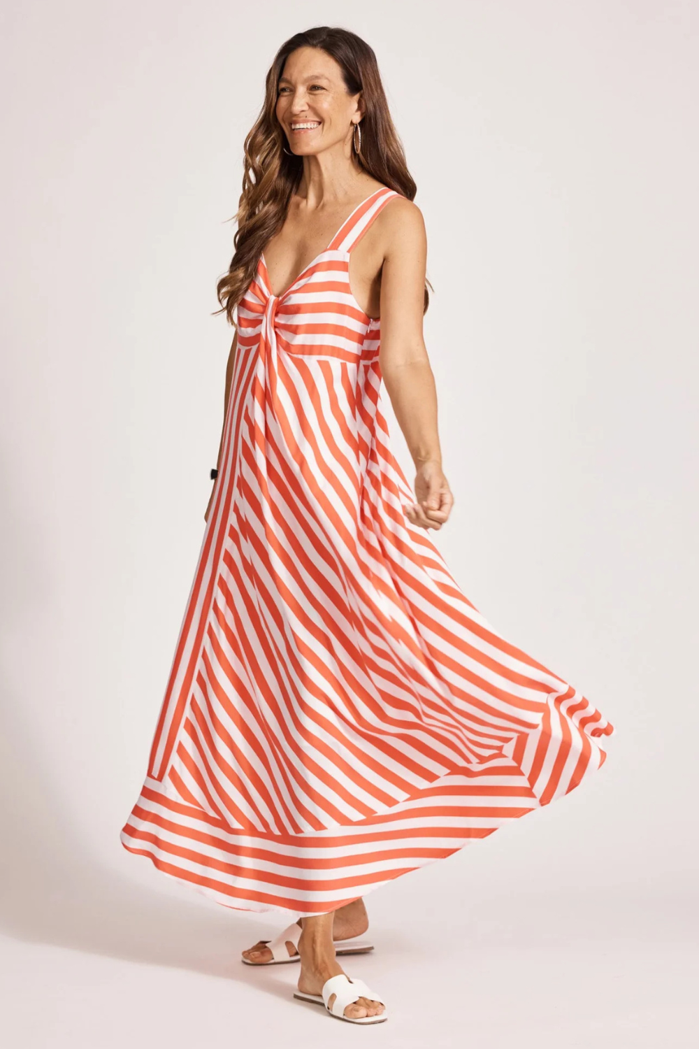Treville Stripe Tank Maxi Dress | Coral