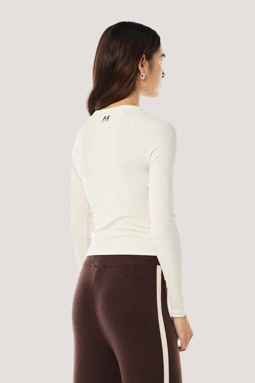Prive Rib LS Tee | Whisper White