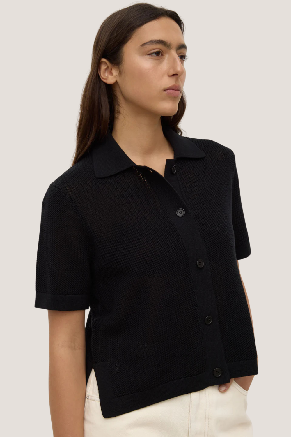 Kismet Knit Short Sleeve Shirt | Black