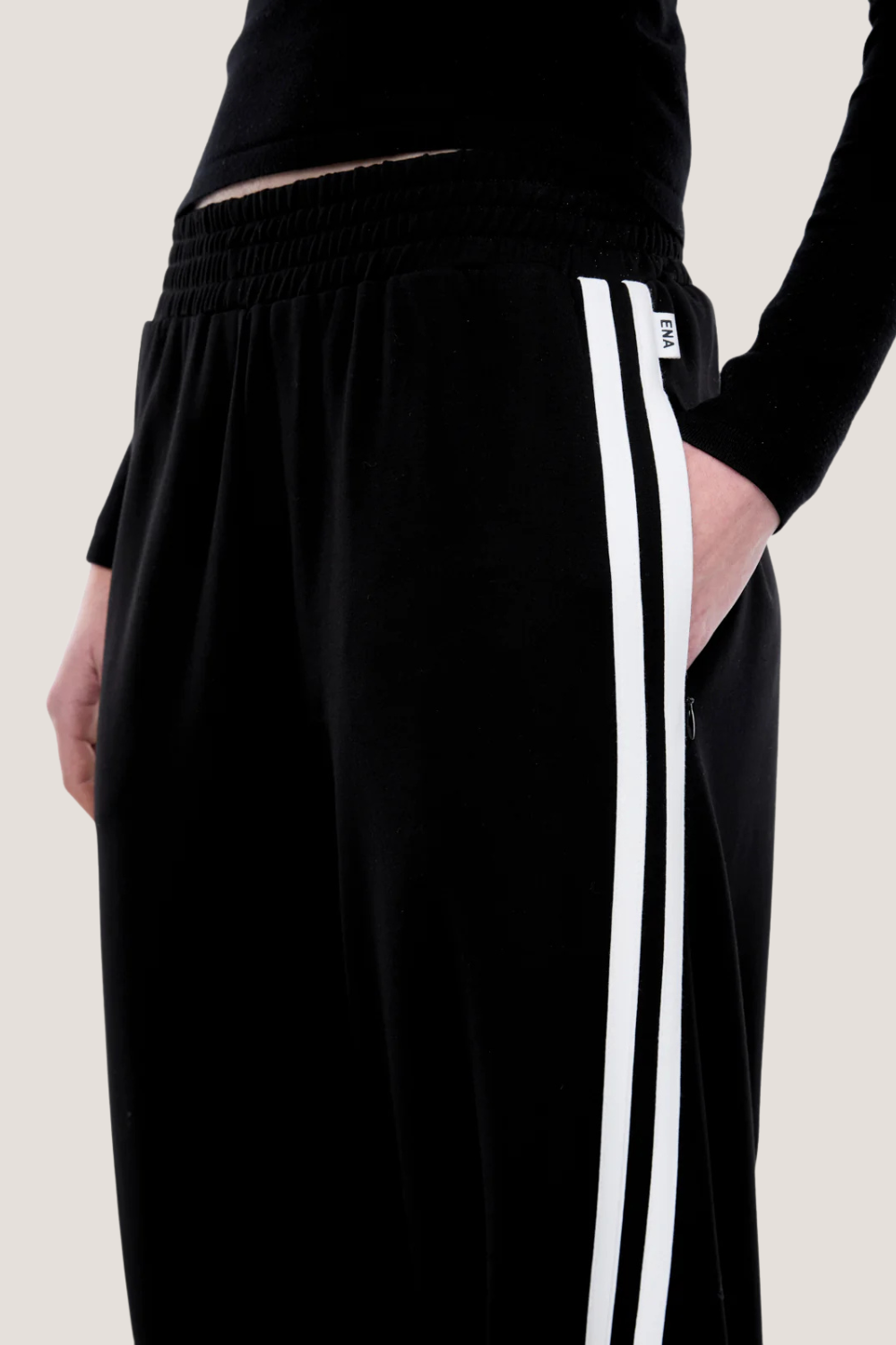 Valentina Stripe Pant | Black/Off White