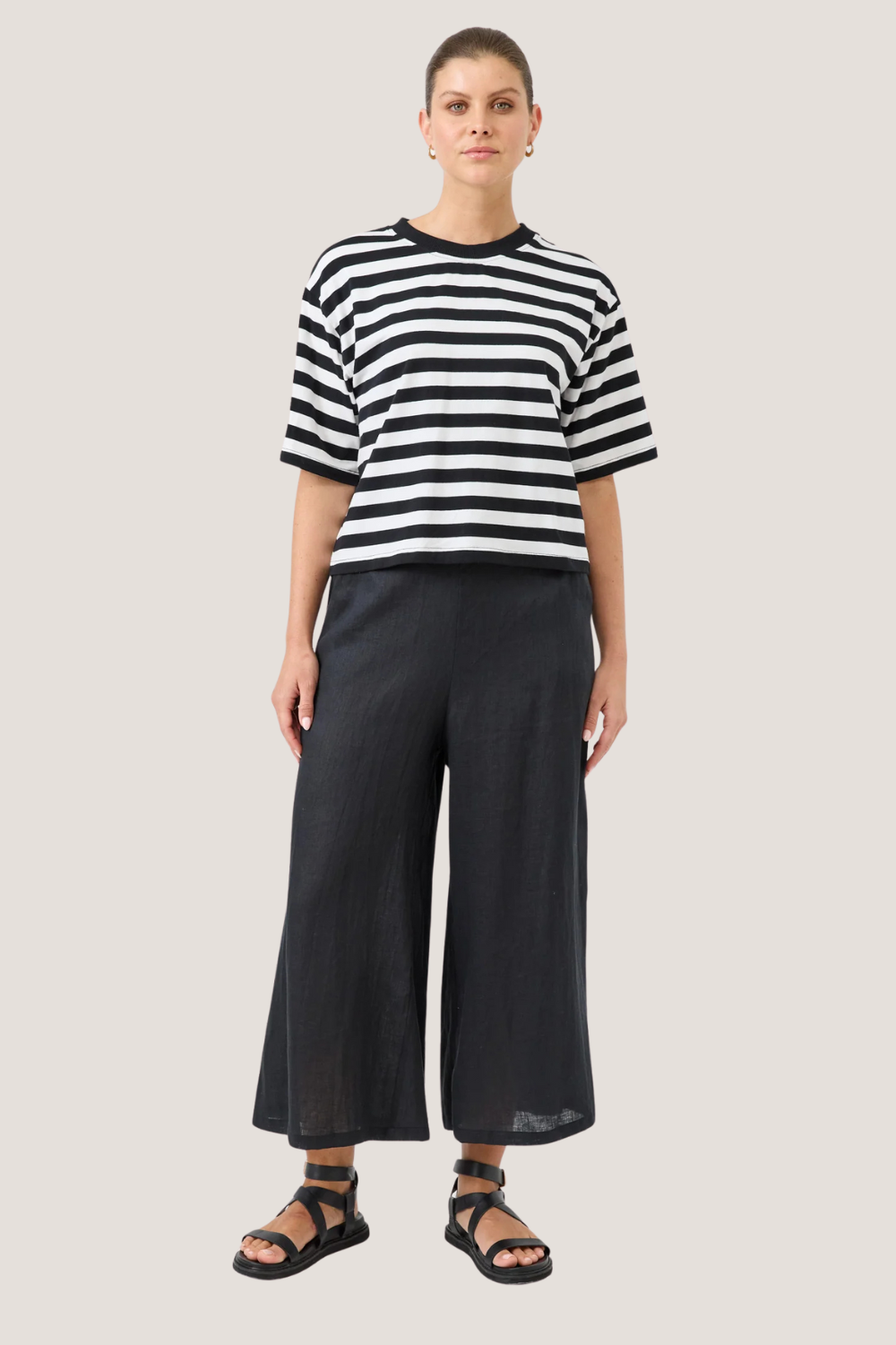 Studio Stripe Tshirt | Ebony
