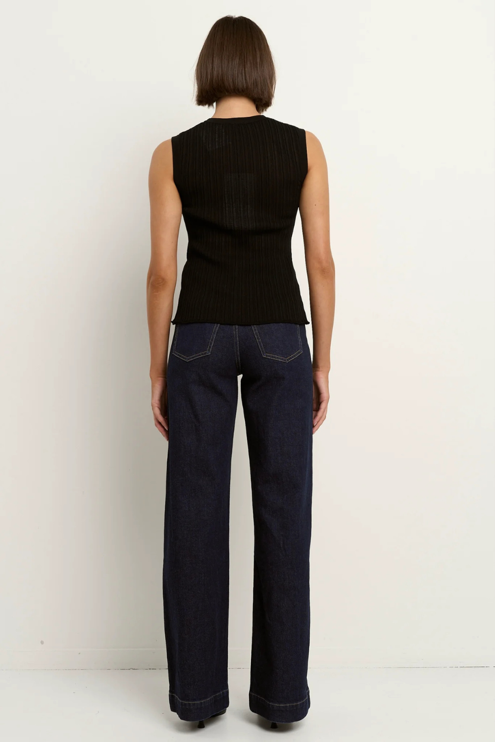 Zoey Indigo Petite High Rise Wide Leg Pocket Jean