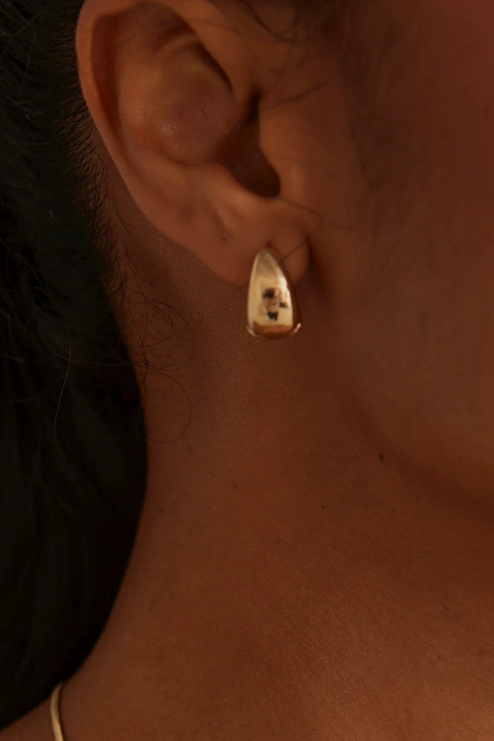 Chunky Oval Gold Earrings