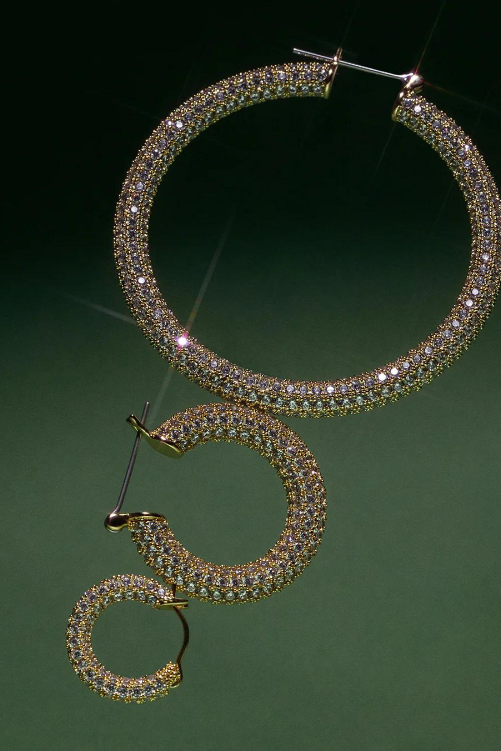 Pave Amalfi Hoops | Gold