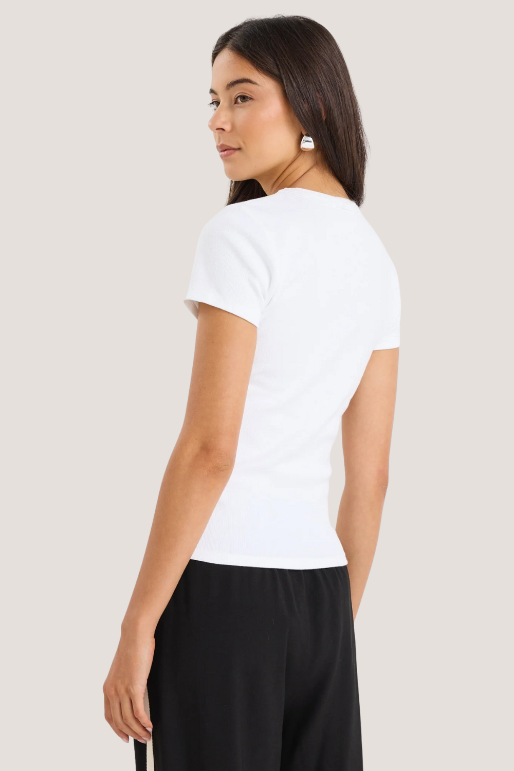 Study Ivory Rib Longer Baby Tee