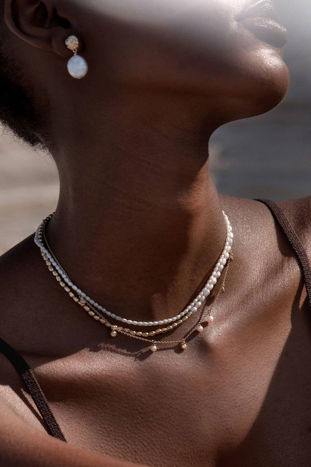 18k Gold Vermeil Endless Grace Pearl Drop Earrings