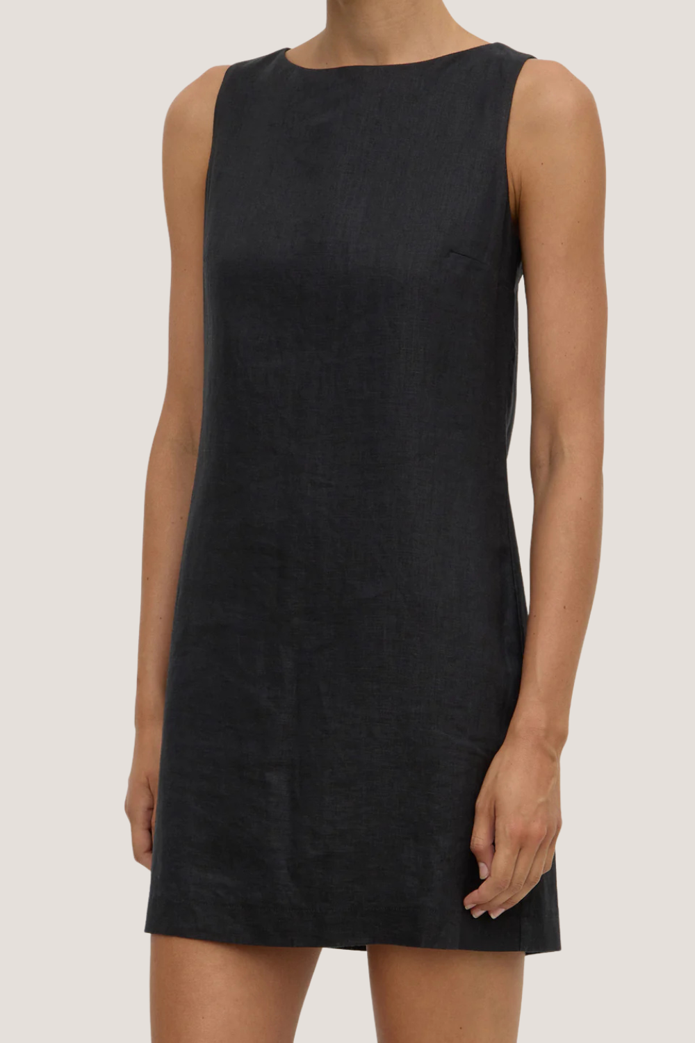 Nadine Linen Mini Dress | Black