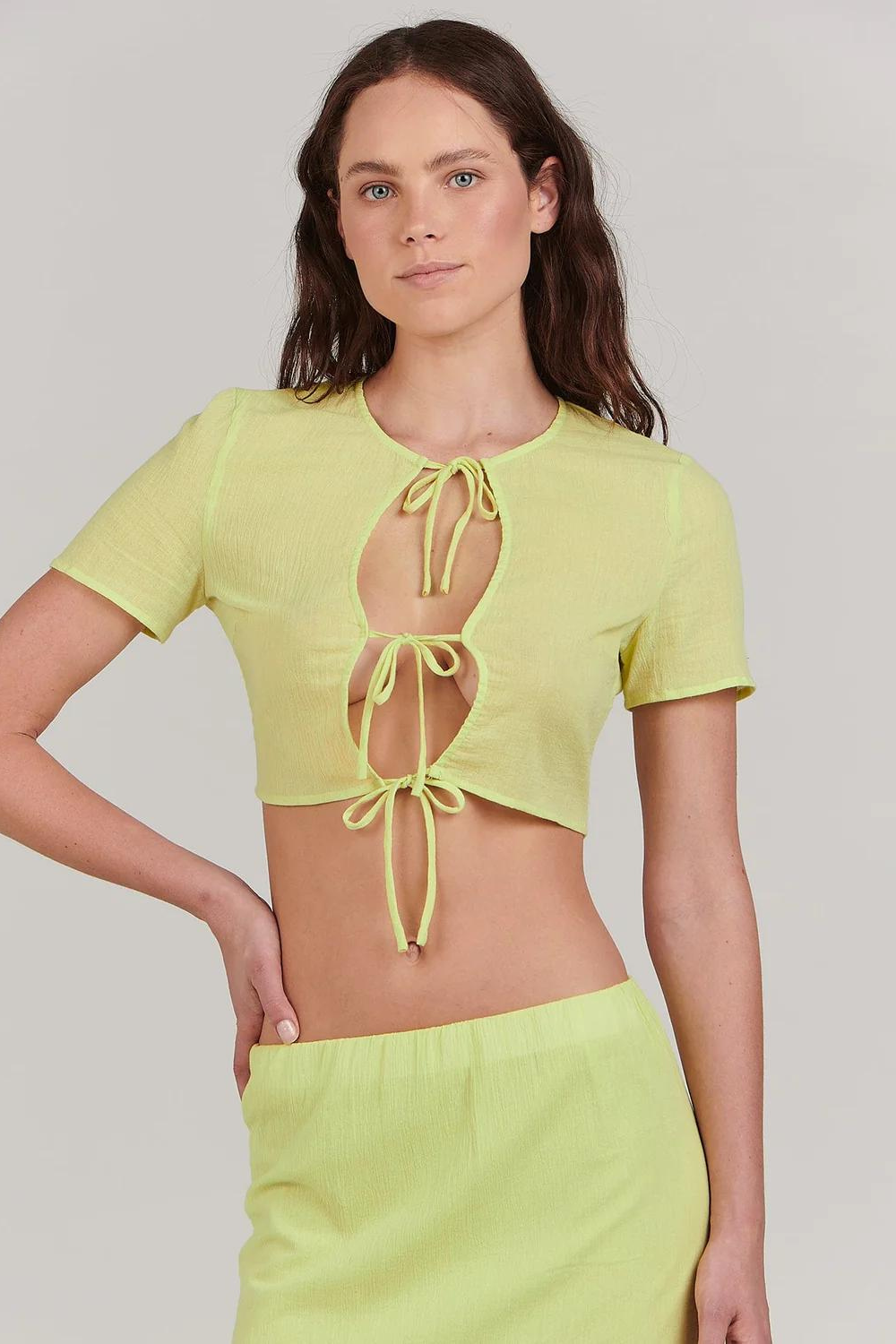 Zephyr Tie Top | Lime