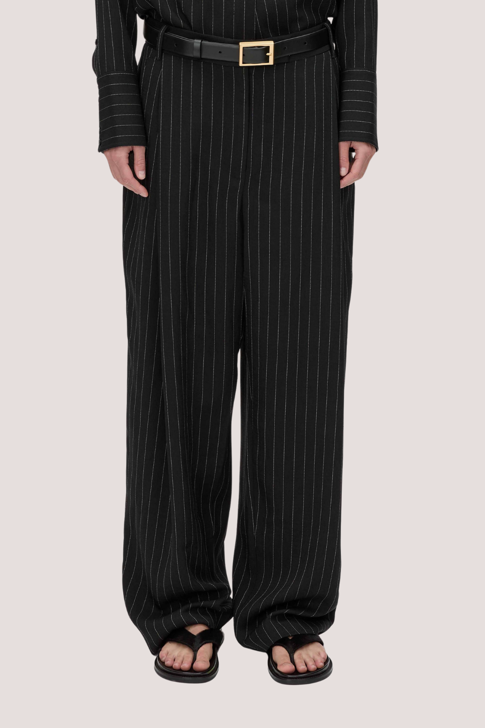 Varda Pant | Black Cream Stripe