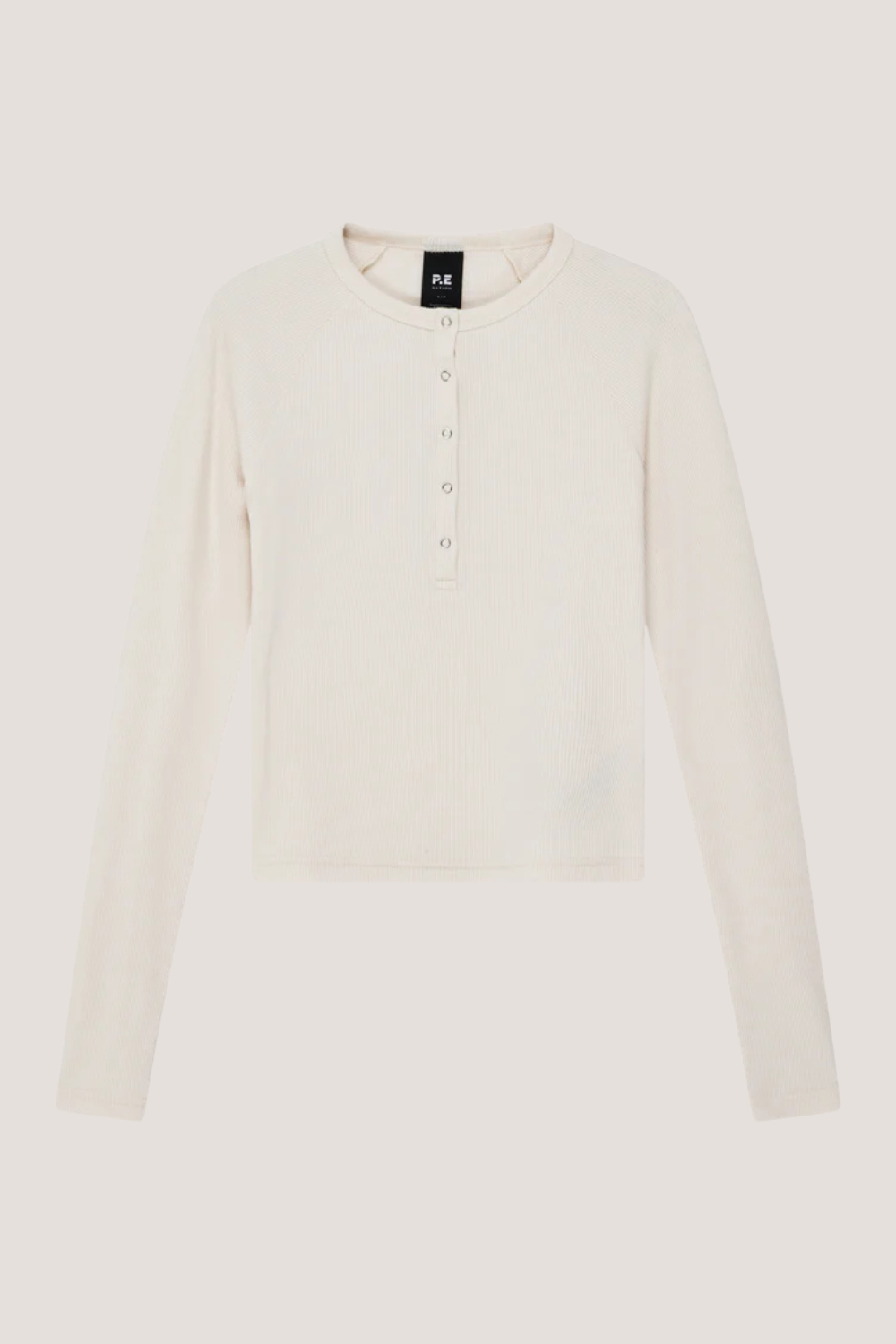 Prive Rib LS Tee | Whisper White