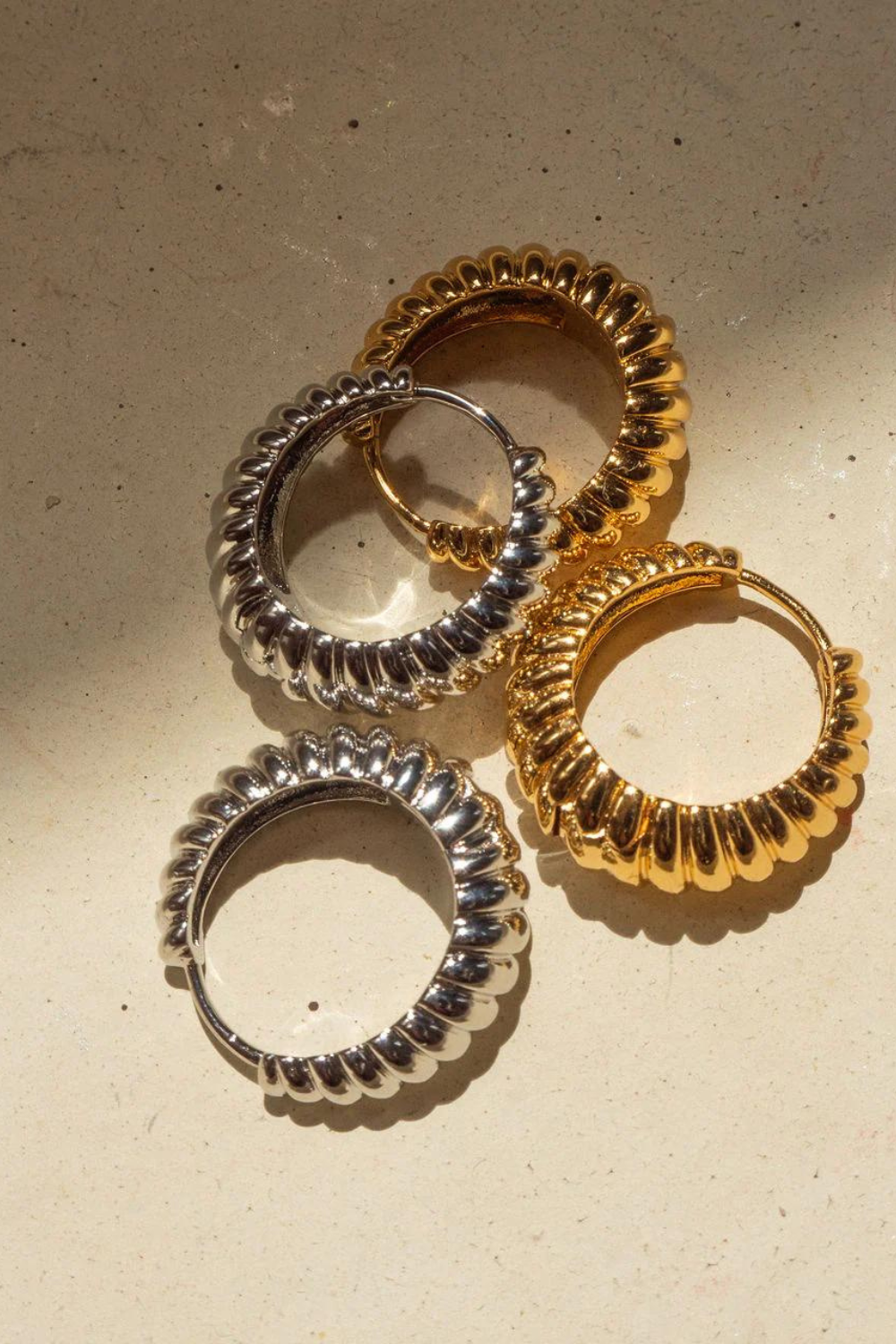 Ridged Marabella Hoops | Gold