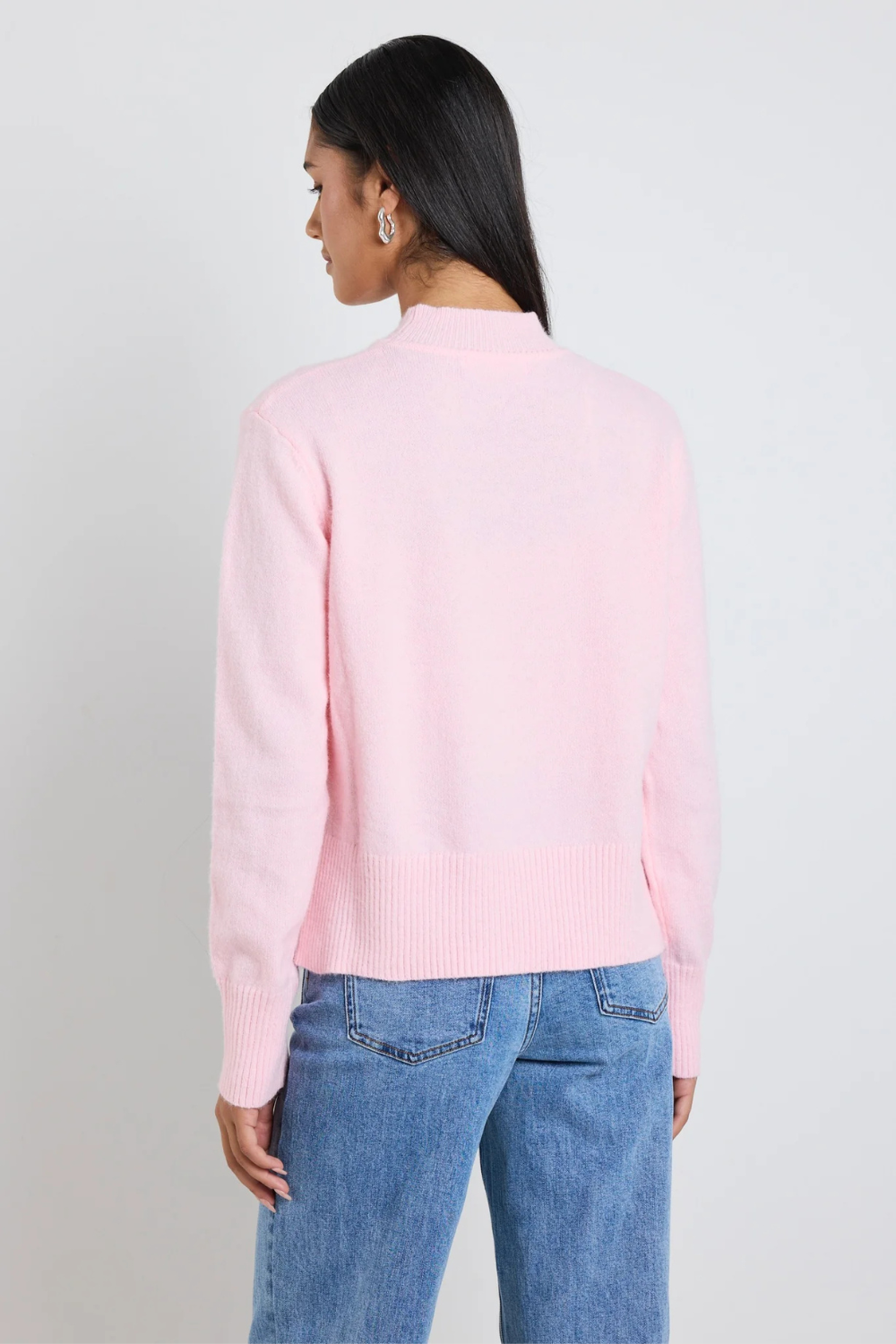 Cloud Blush Funnel Neck Knit Jumper