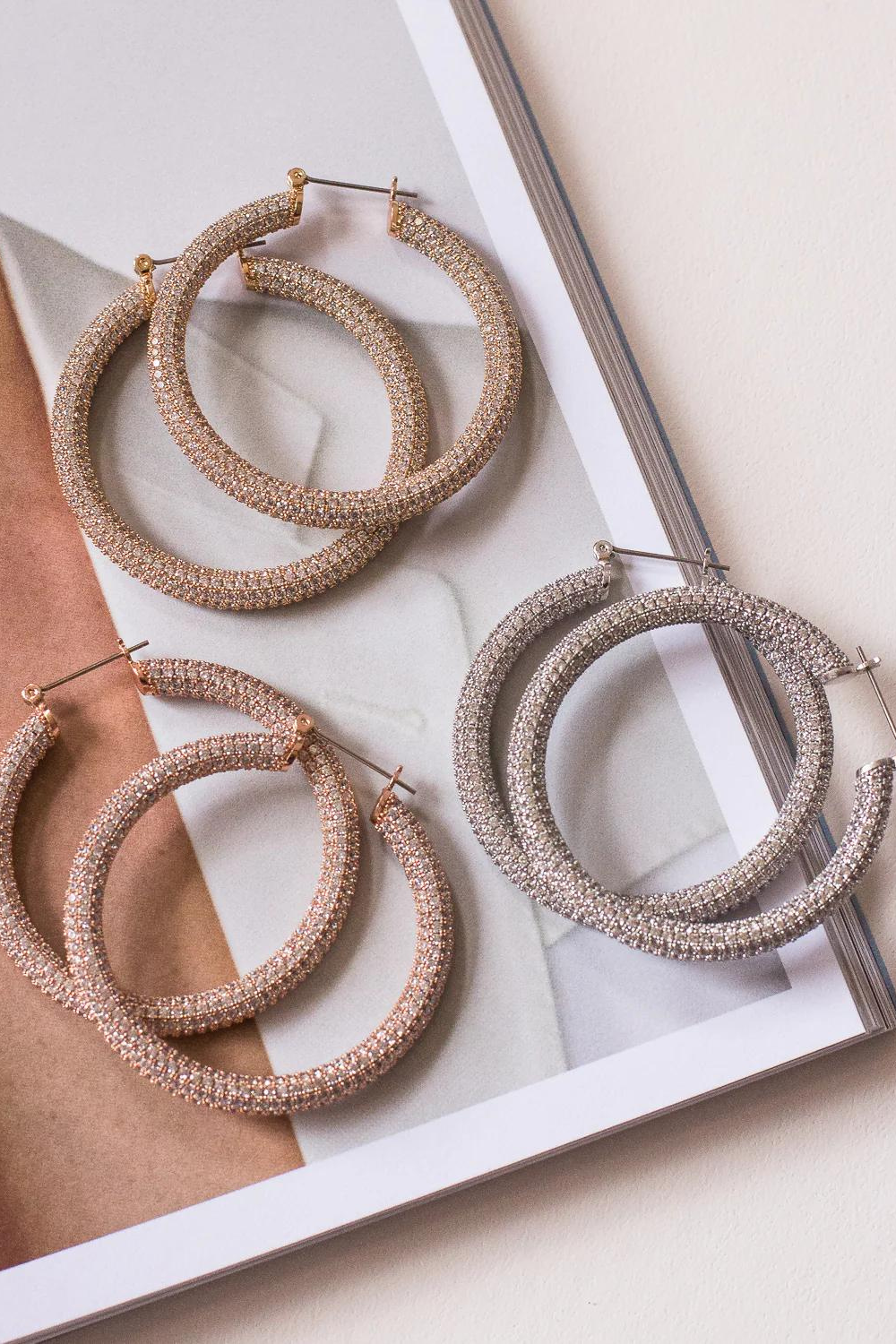 Pave Amalfi Hoops | Gold