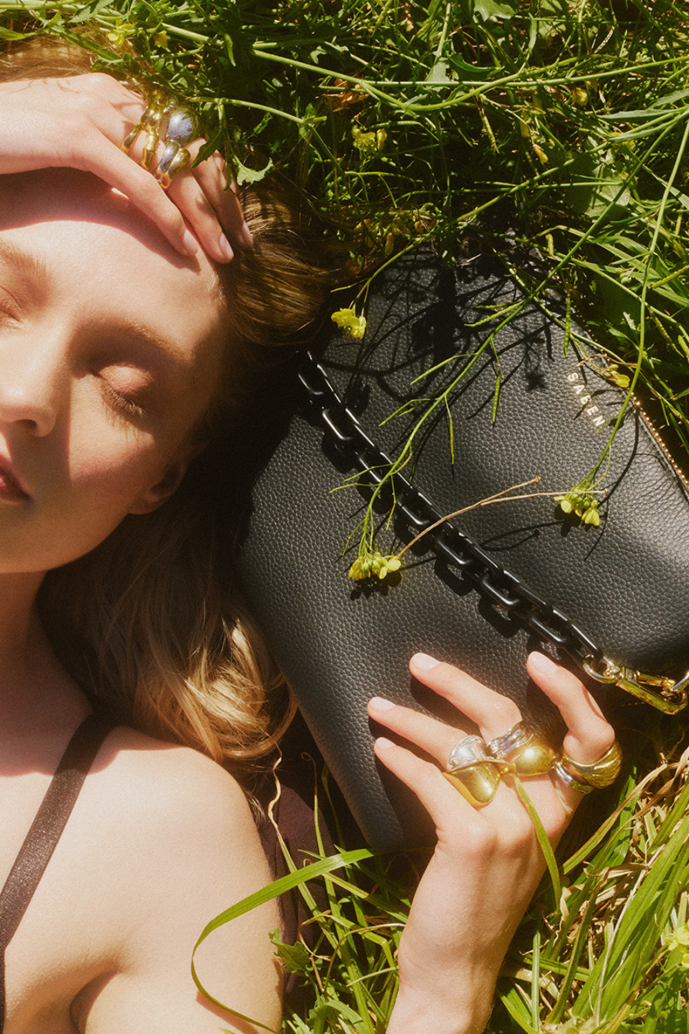 Matilda Crossbody | Black + Tonal Chain