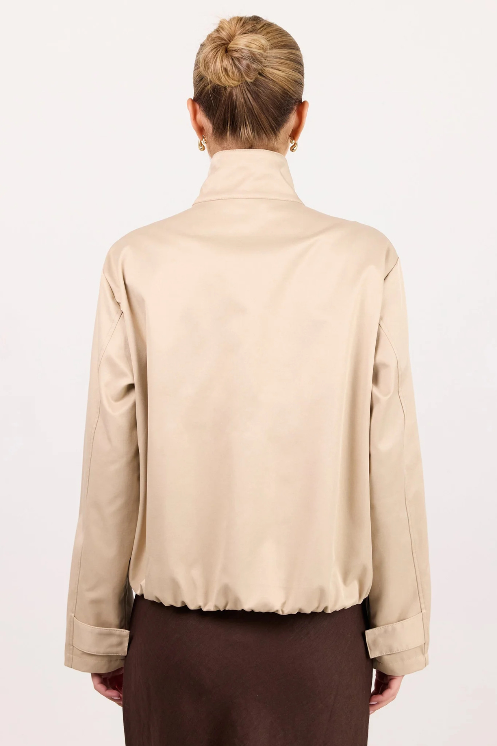 Landscape Taupe Funnel Neck Track Jacket
