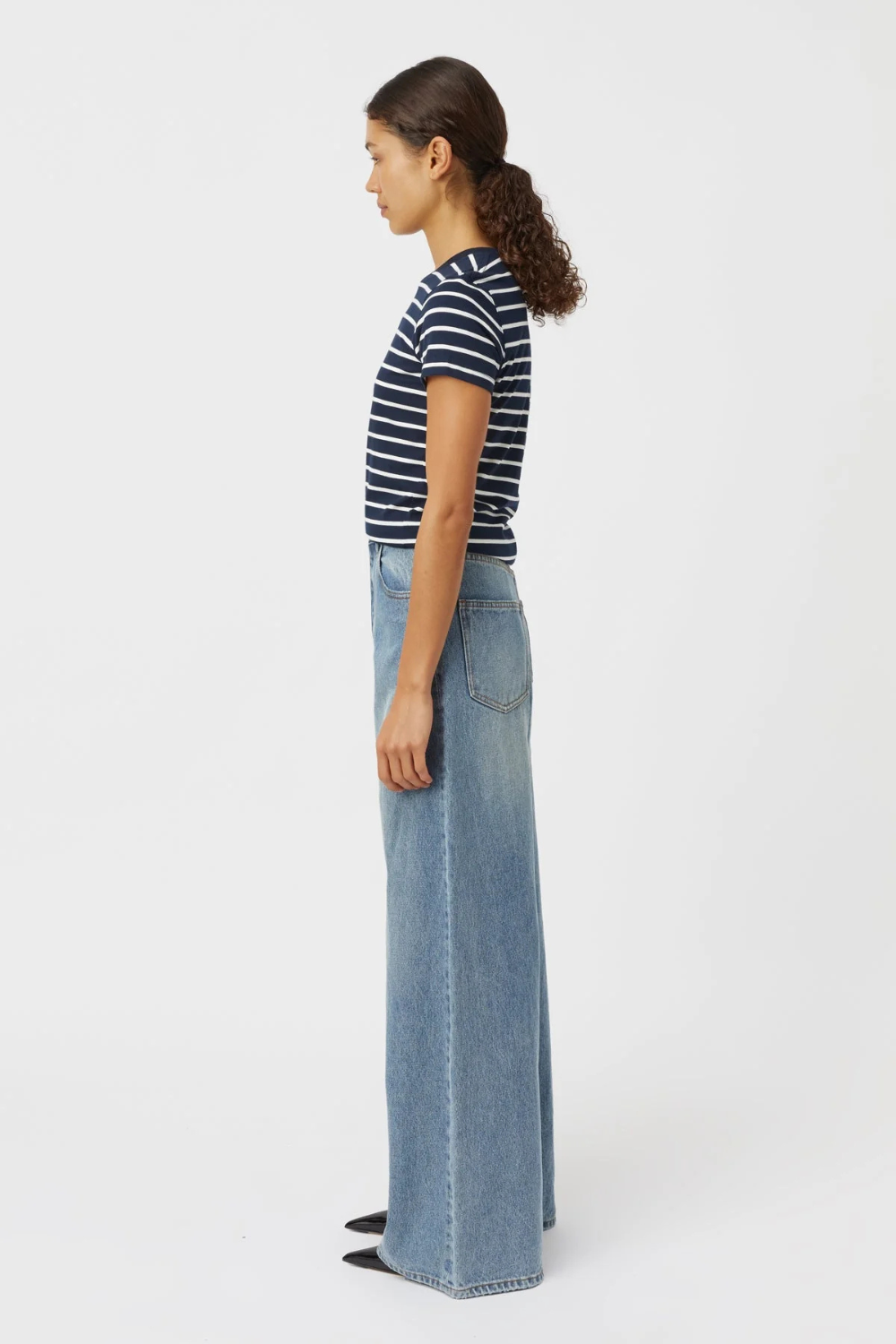 Sora Tee | Navy/White Stripe