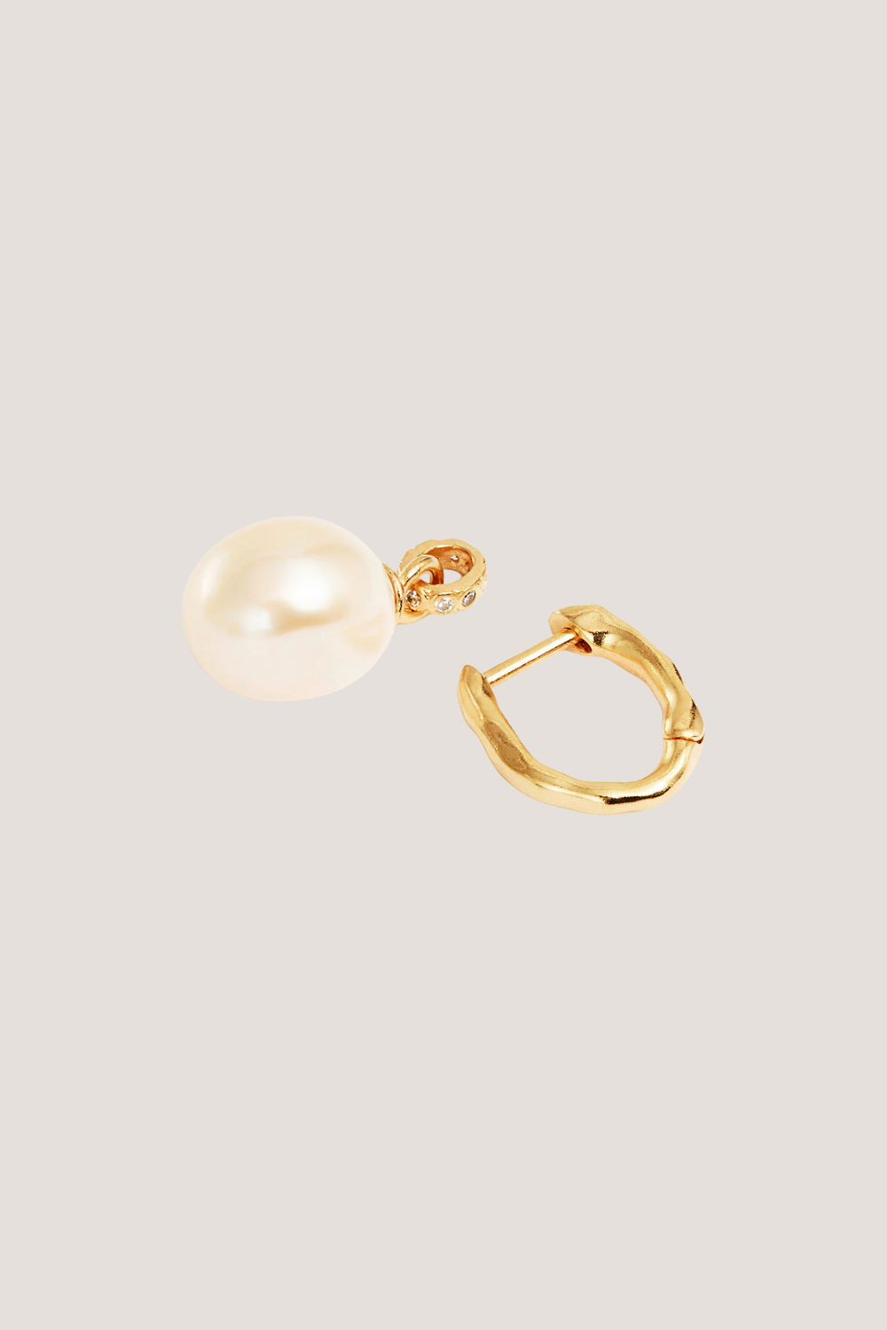18k Gold Vermeil Embrace Stillness Pearl Hoops
