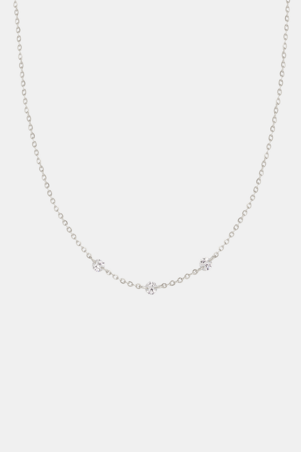 Floating Stone Necklace | Silver
