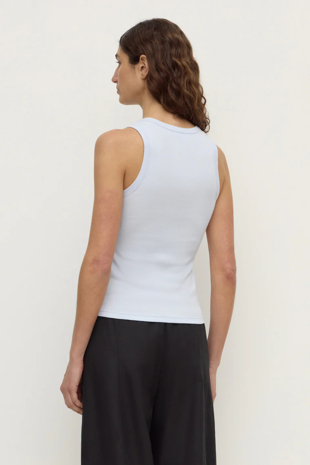 Robyn Scoop Neck Rib Tank | Powder Blue