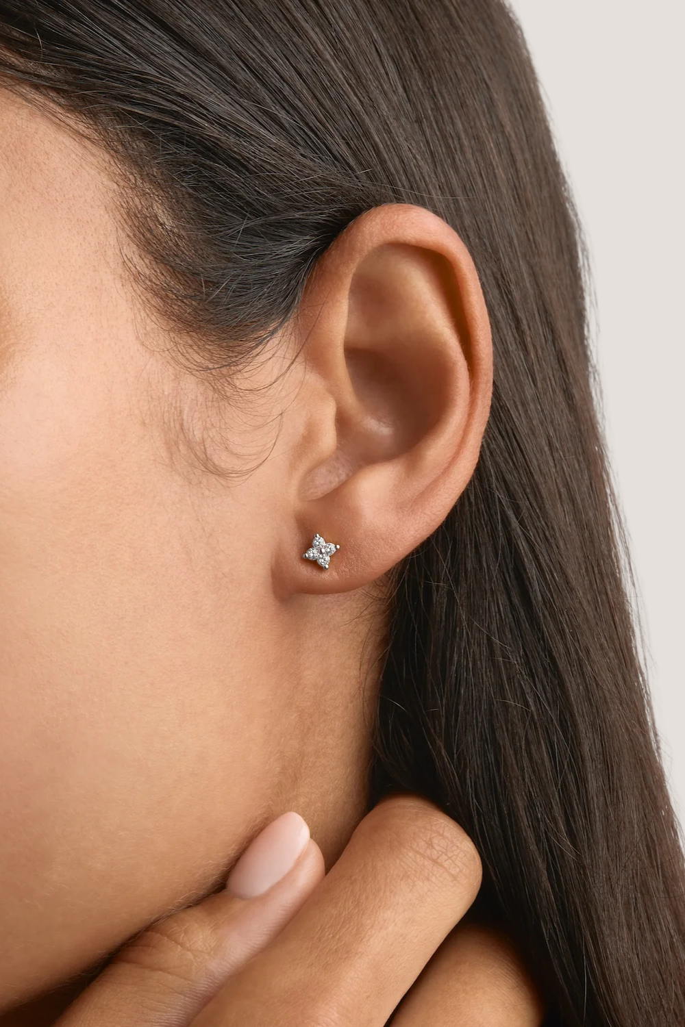 Sterling Silver Crystal Bloom Stud Earrings
