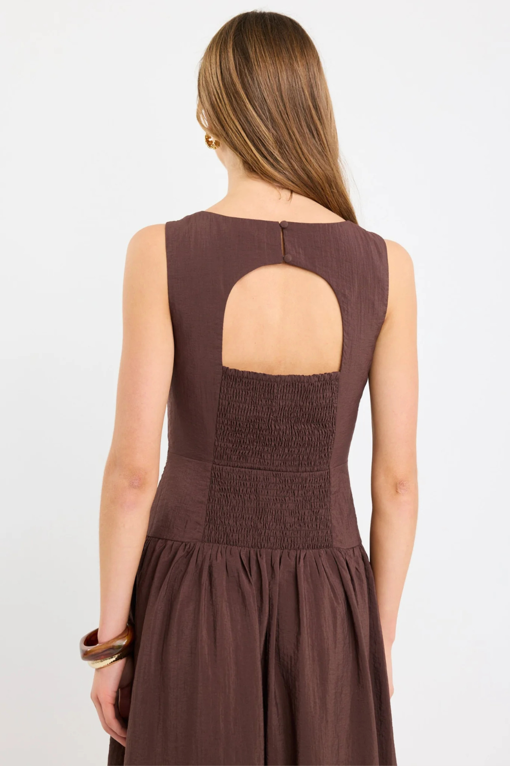 Results Chocolate Structured Sleeveless Maxi Dress