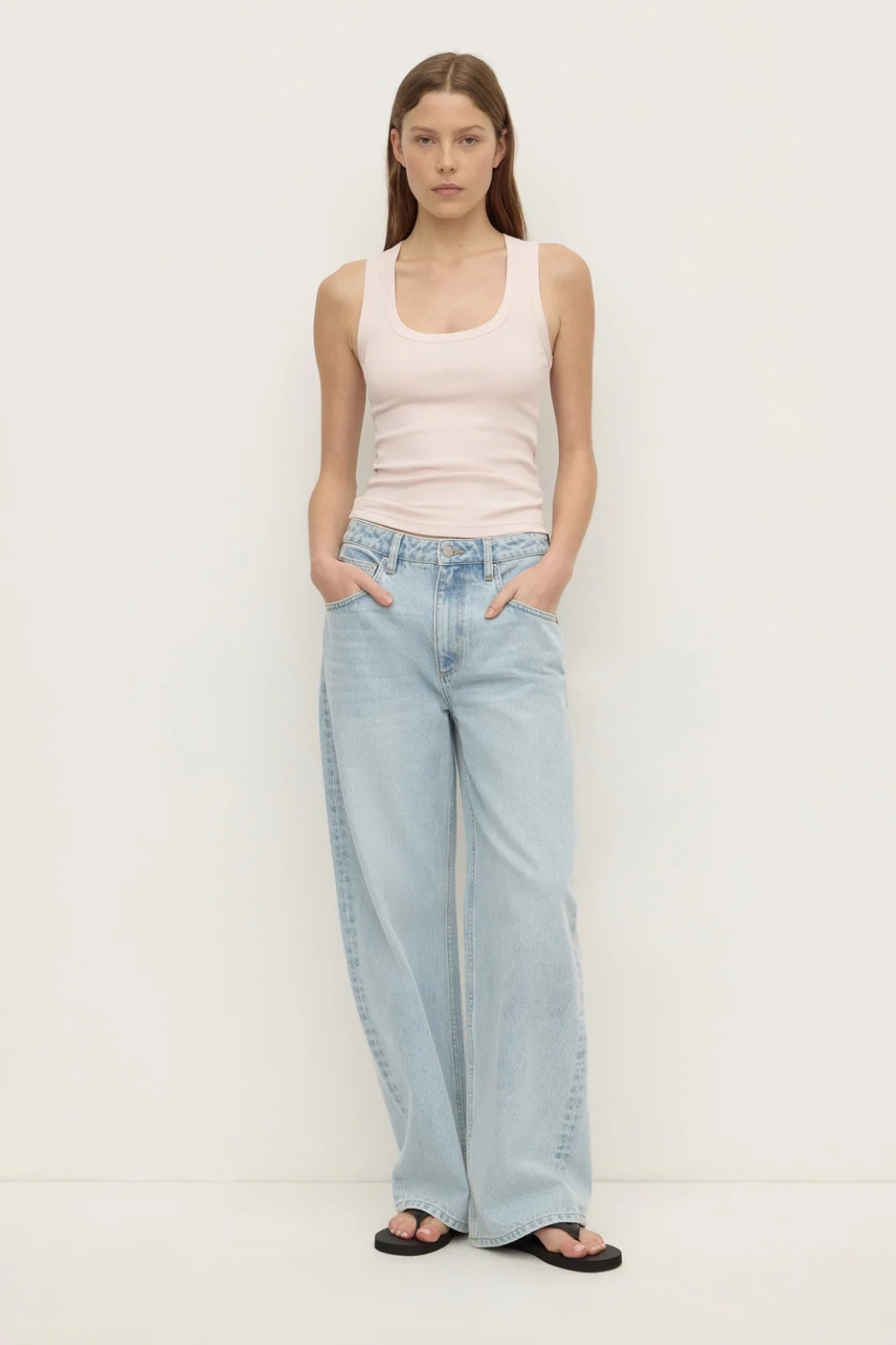 Robyn Scoop Neck Rib Tank | Soft Rose