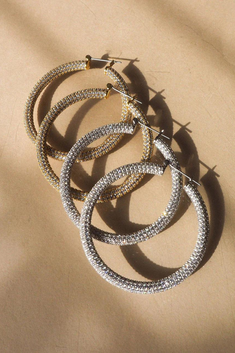 Pave Amalfi Hoops | Silver