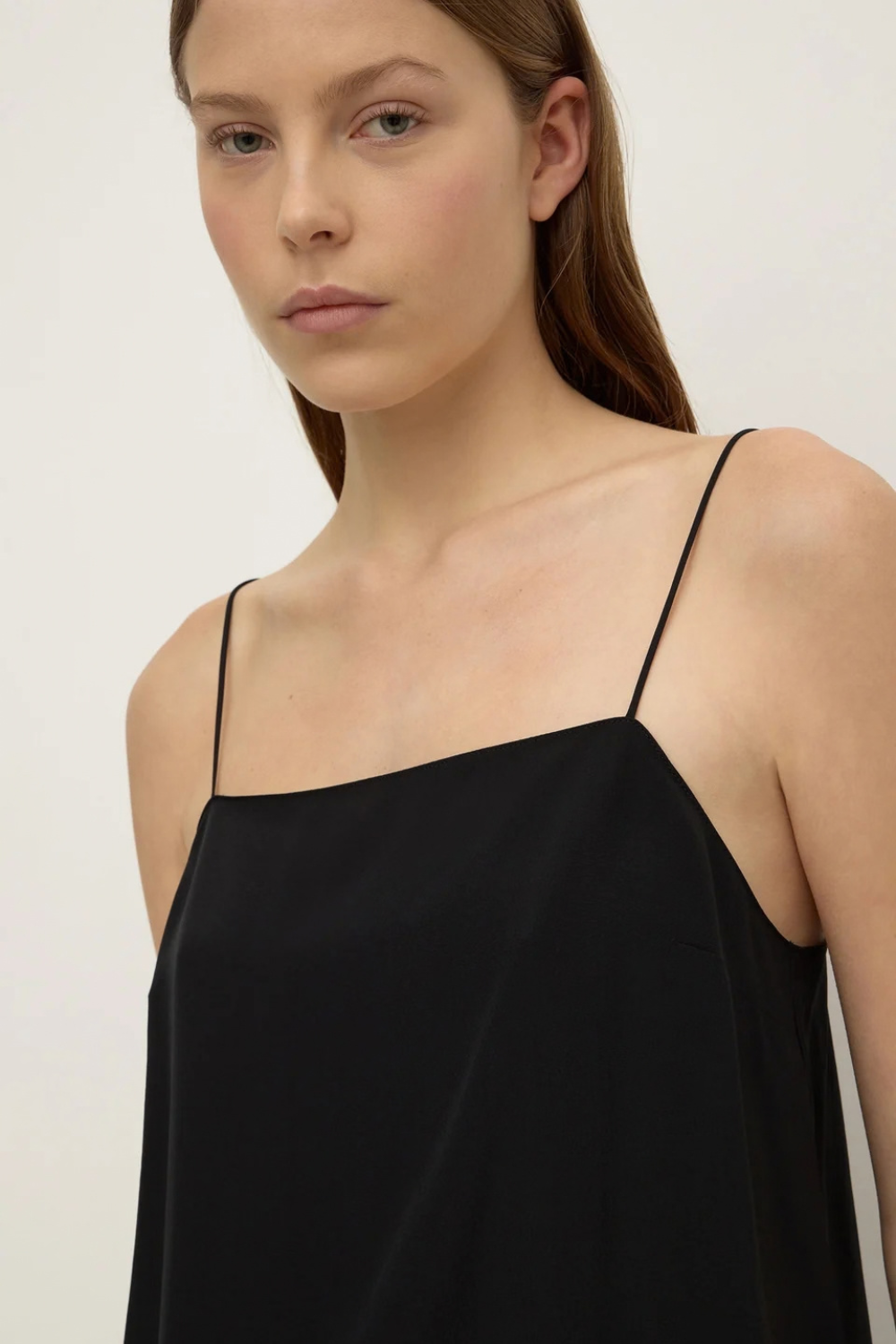 Aime Silk Tank | Black