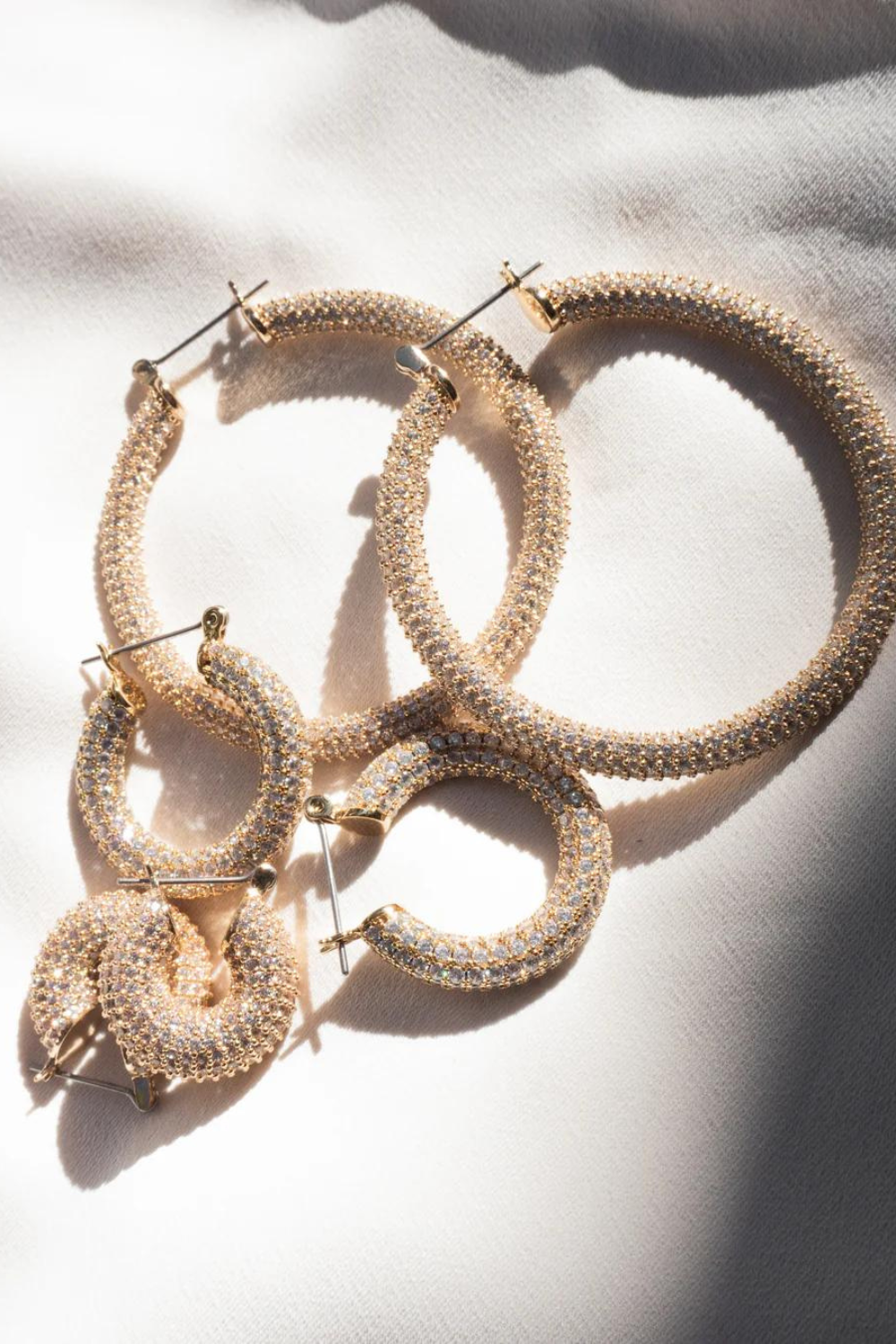 Pave Amalfi Hoops | Gold