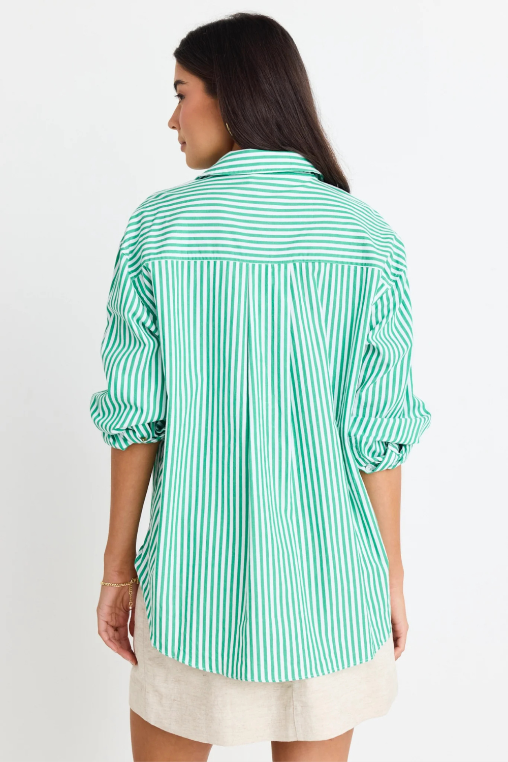 You Got This Green Stripe Poplin Oversized Shirt