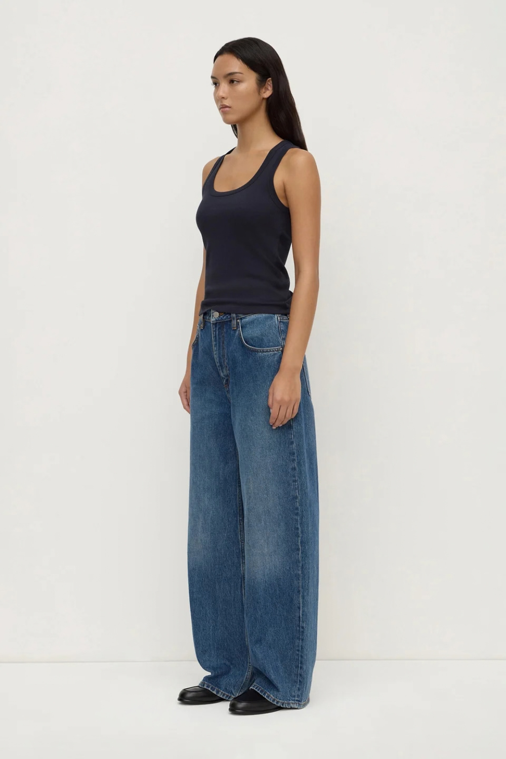 Robyn Scoop Neck Rib Tank | True Navy