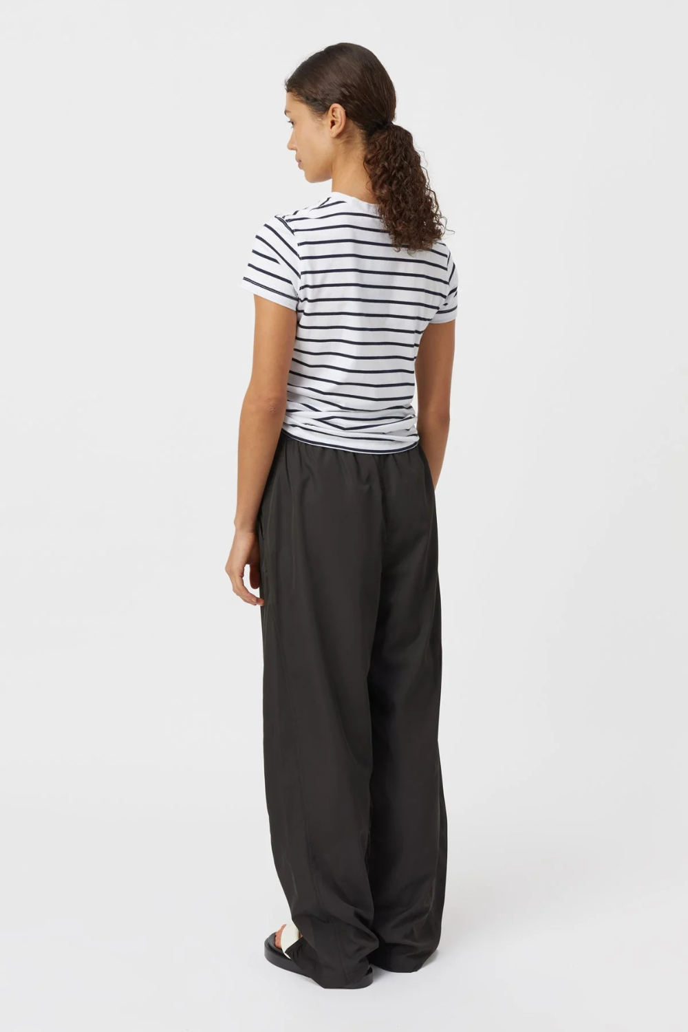 Sora Tee | White/Navy Stripe