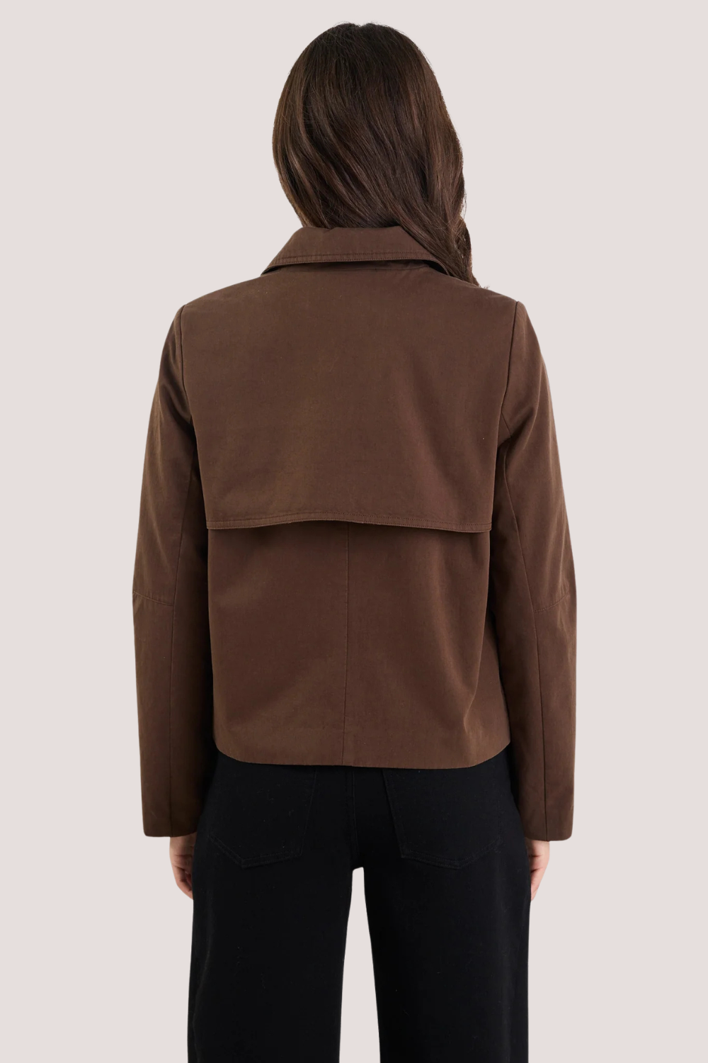 Pathway Chocolate Cropped Trench Jacket