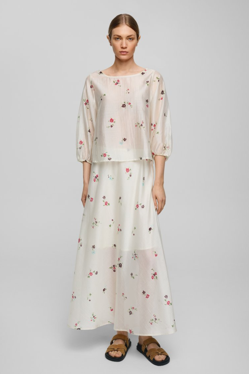 MSCH Faustina Skirt AOP | Sand Flower