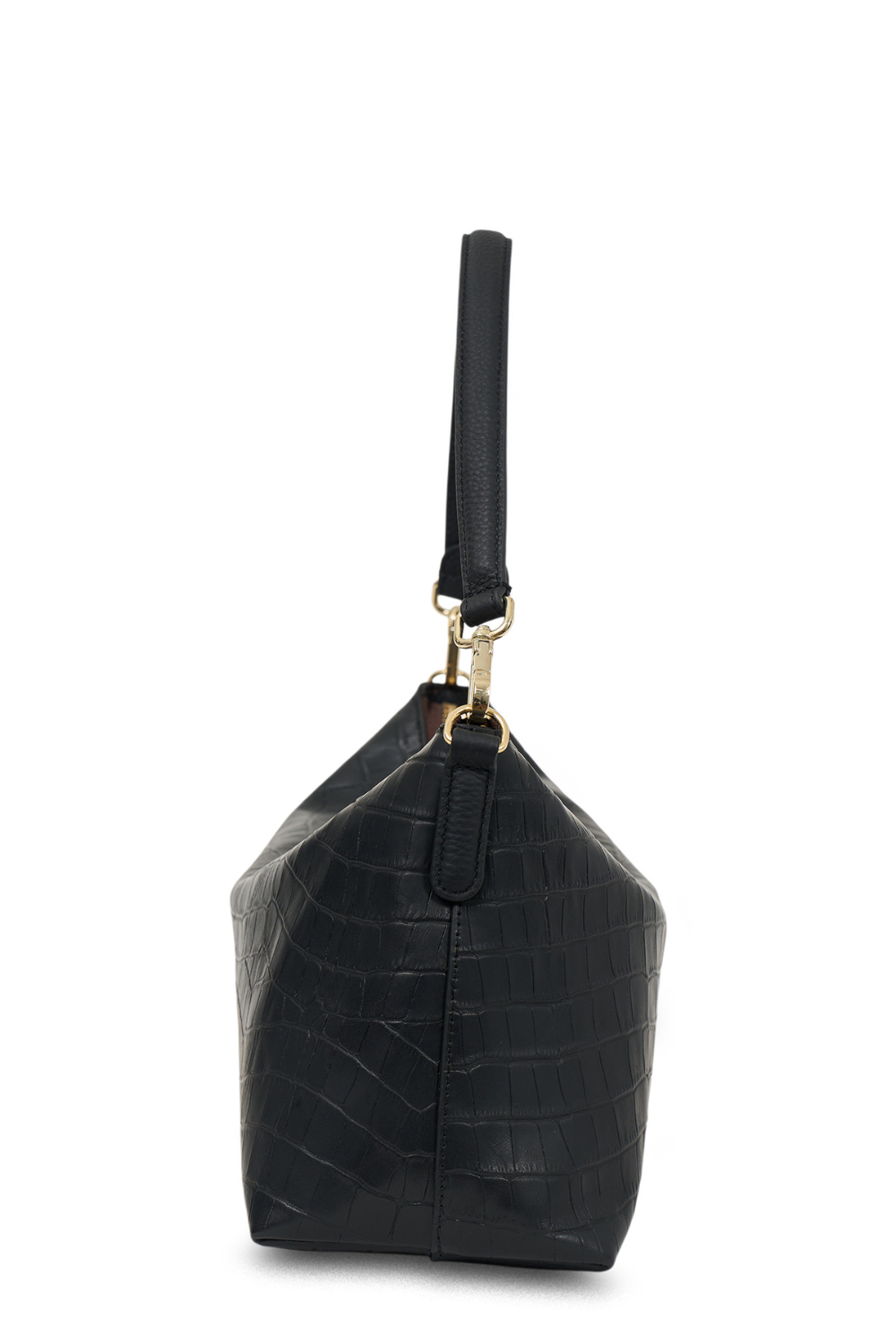 Claudia Shoulder Bag | Black Croc