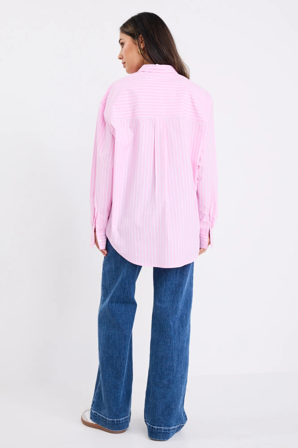 You Got This Pink Stripe Oversized Boyfriend Shirt