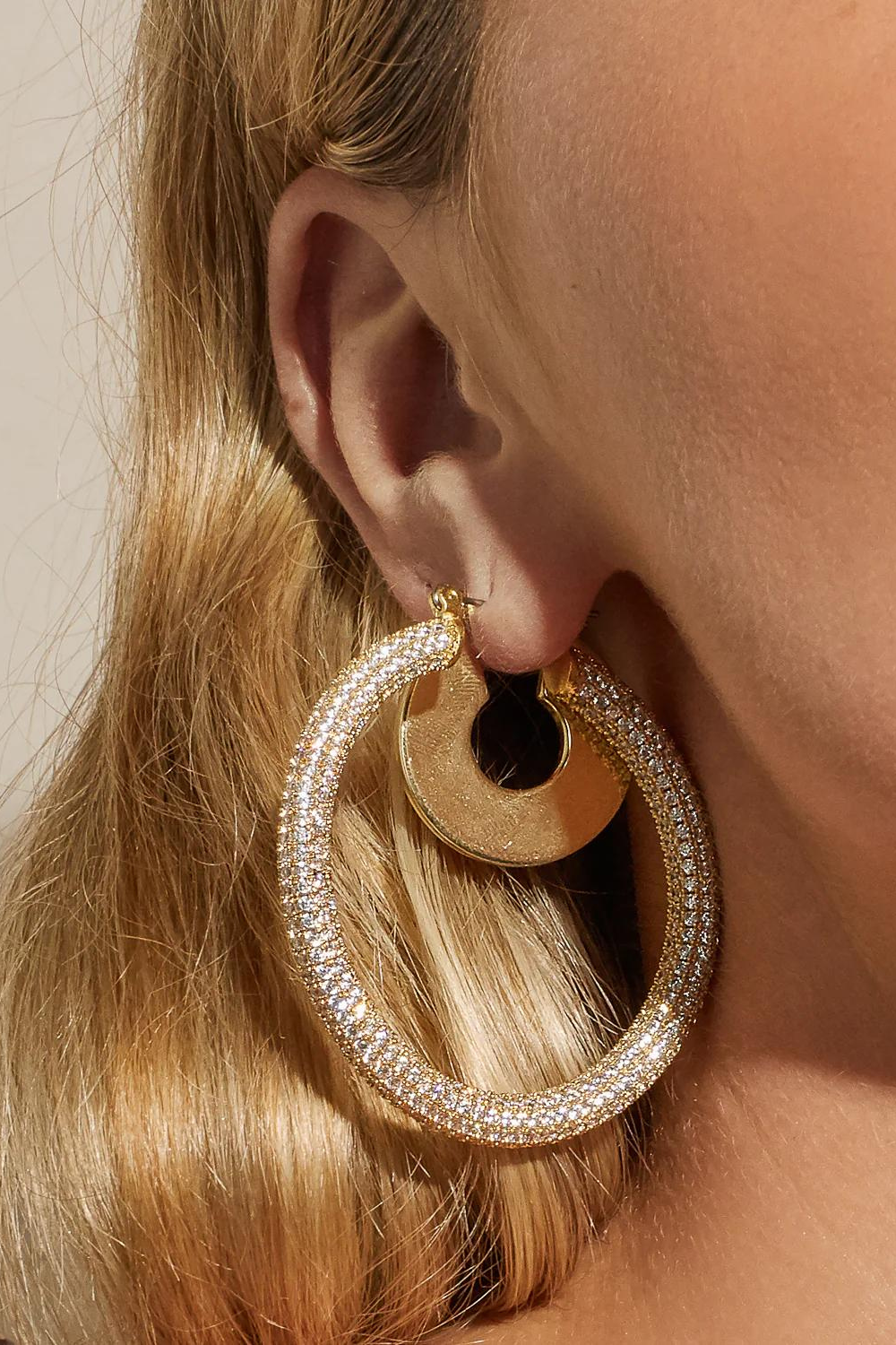 Pave Amalfi Hoops | Gold